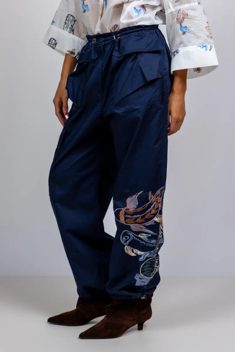 MUNTHE MUNTHE UNFORM Broek met zakken - Marine