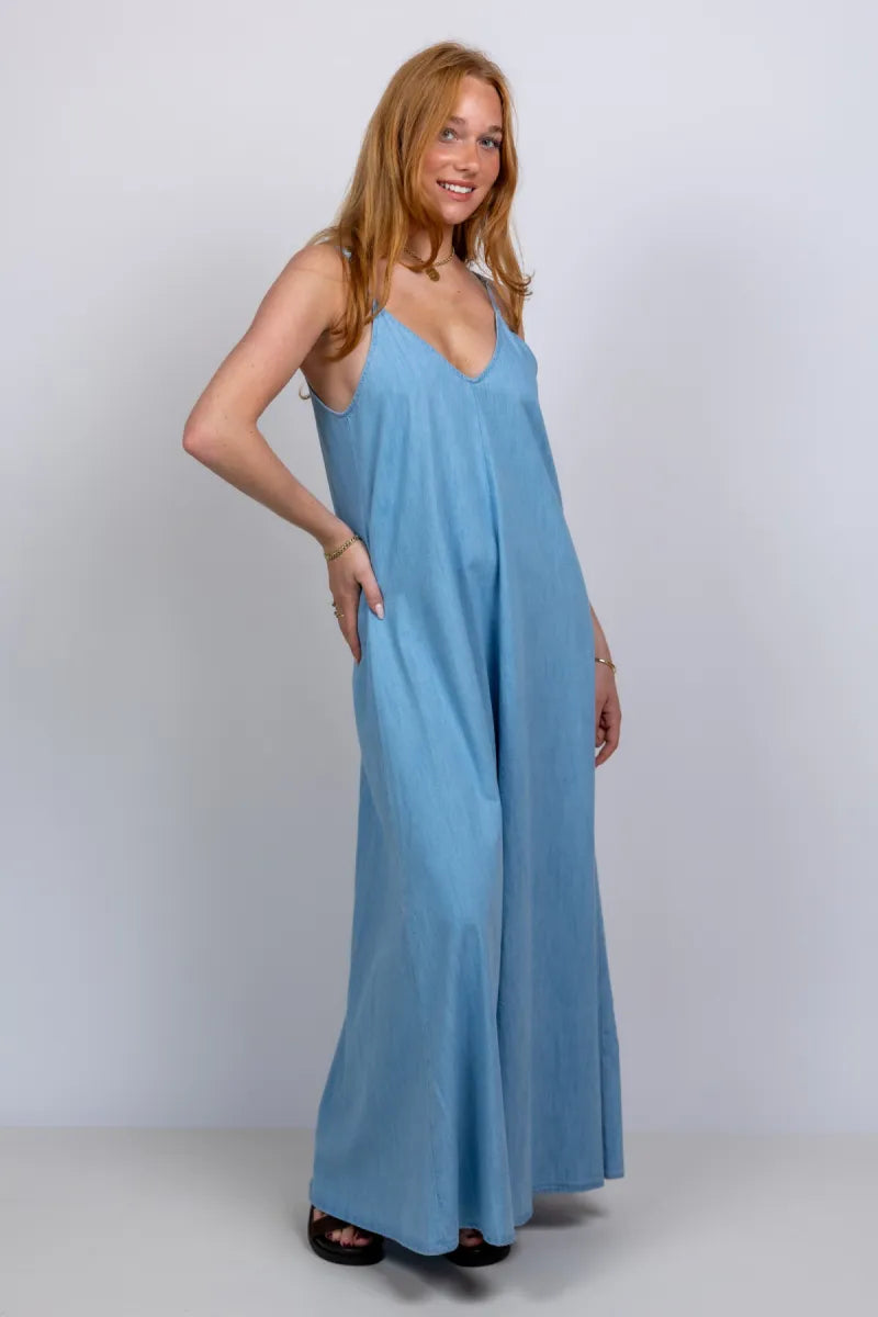 SoSUE SoSUE DRESS DENIM 1660 Jurk met bandjes - Licht jeans