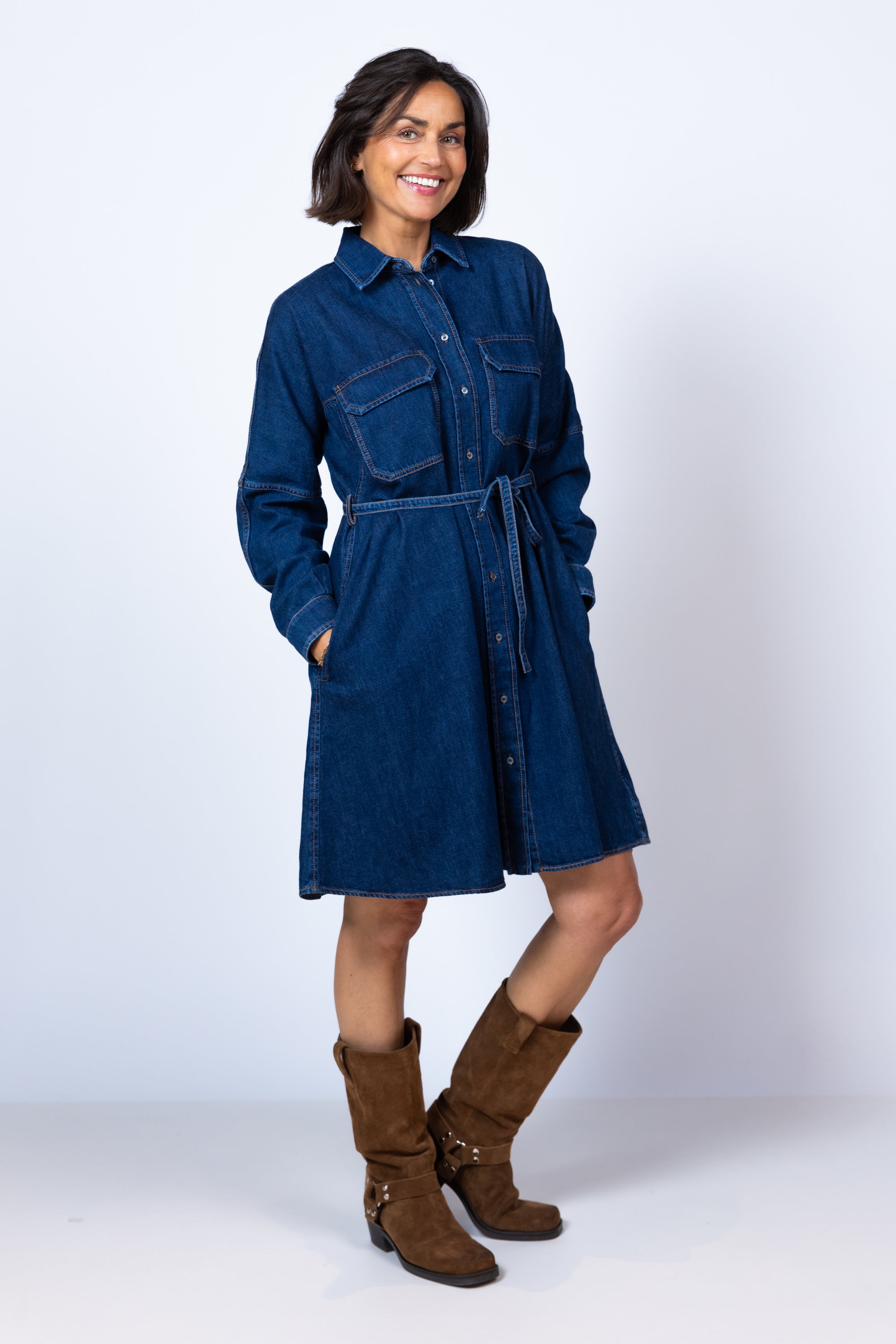 Jurk met knopen - Jeans