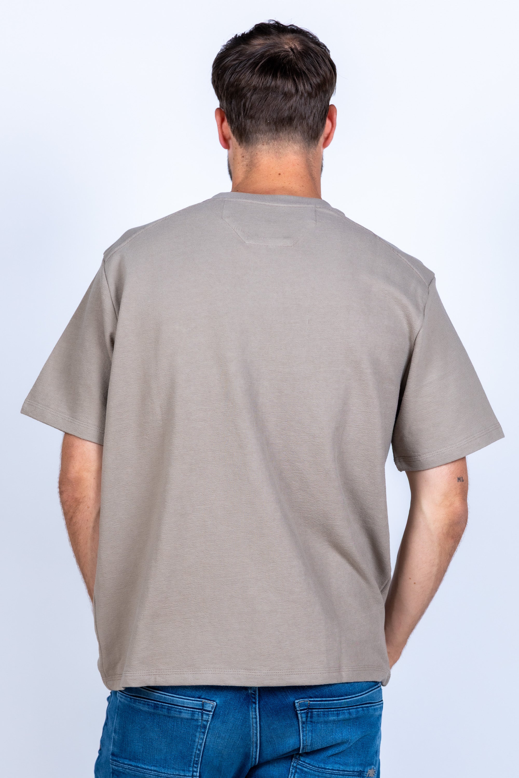 T-shirt met ronde hals - Taupe