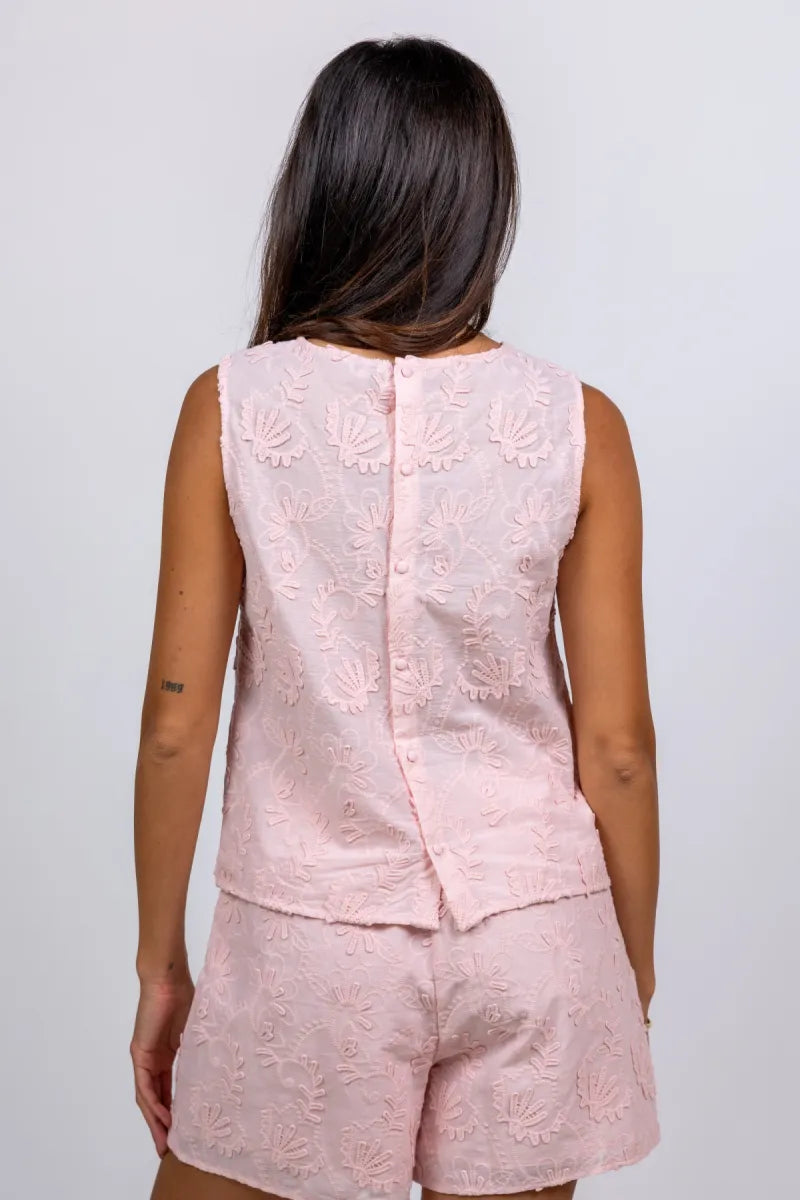 OBJECT OBJECT MYA TOP Top met borduursel - Roze