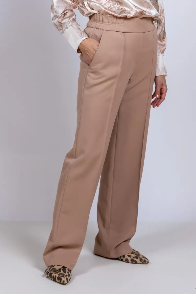 MARCCAIN COLLECTIE MARCCAIN COLLECTIE AC.81.41 W77 Wijde pantalon - Zand
