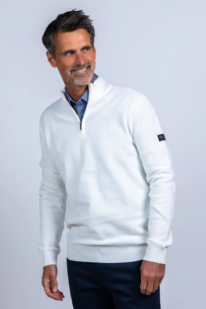 CAVALLARO HEREN CAVALLARO HEREN 118261000 Trui met halve rits - Ecru