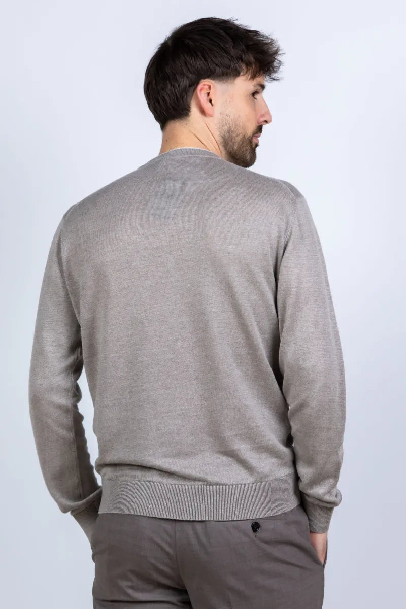 GENTILUOMO GENTILUOMO K4195-275 GENTILUOMO K4195-275 Trui met ronde hals - Taupe