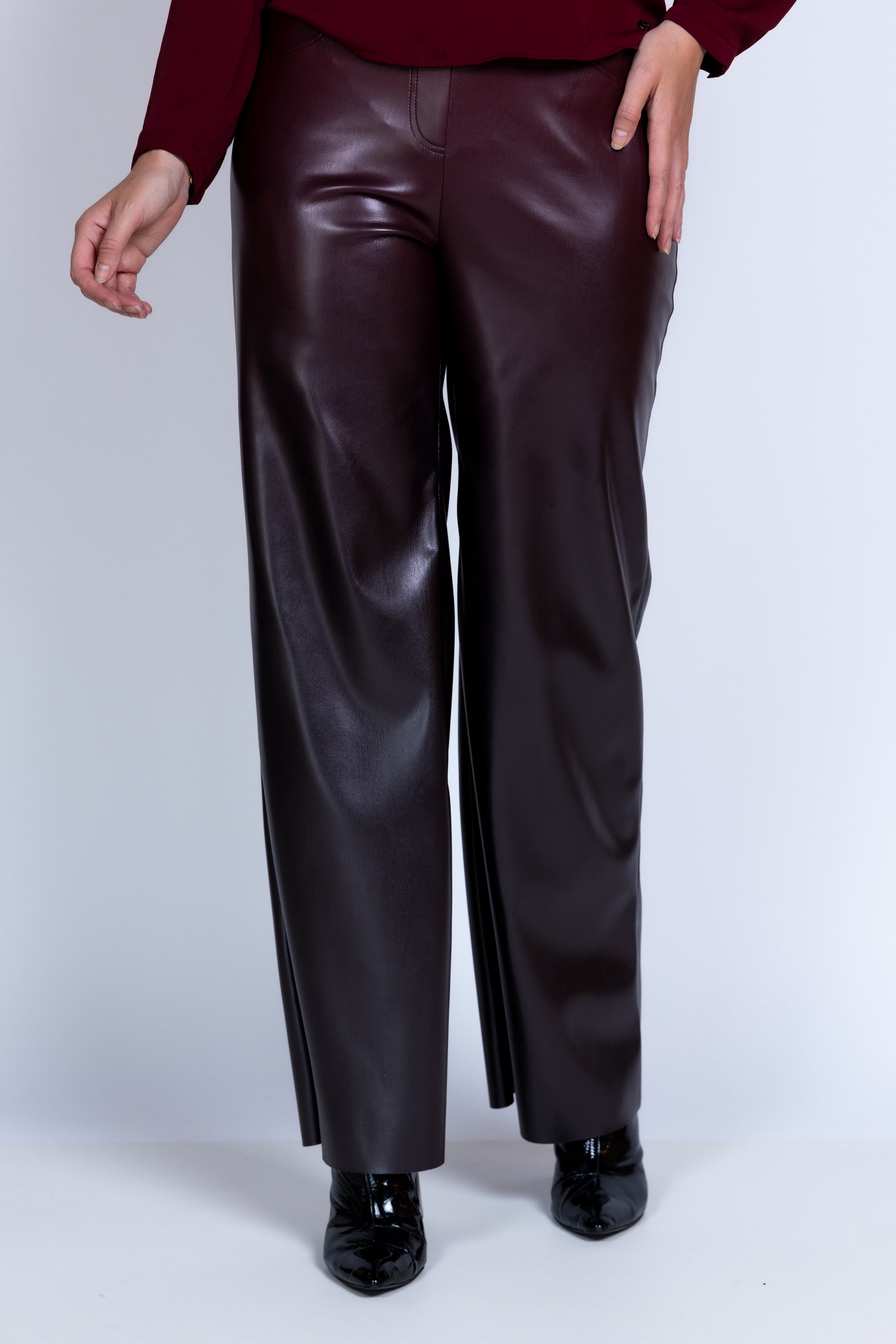 Broek met rechte pijpen - Burgundy