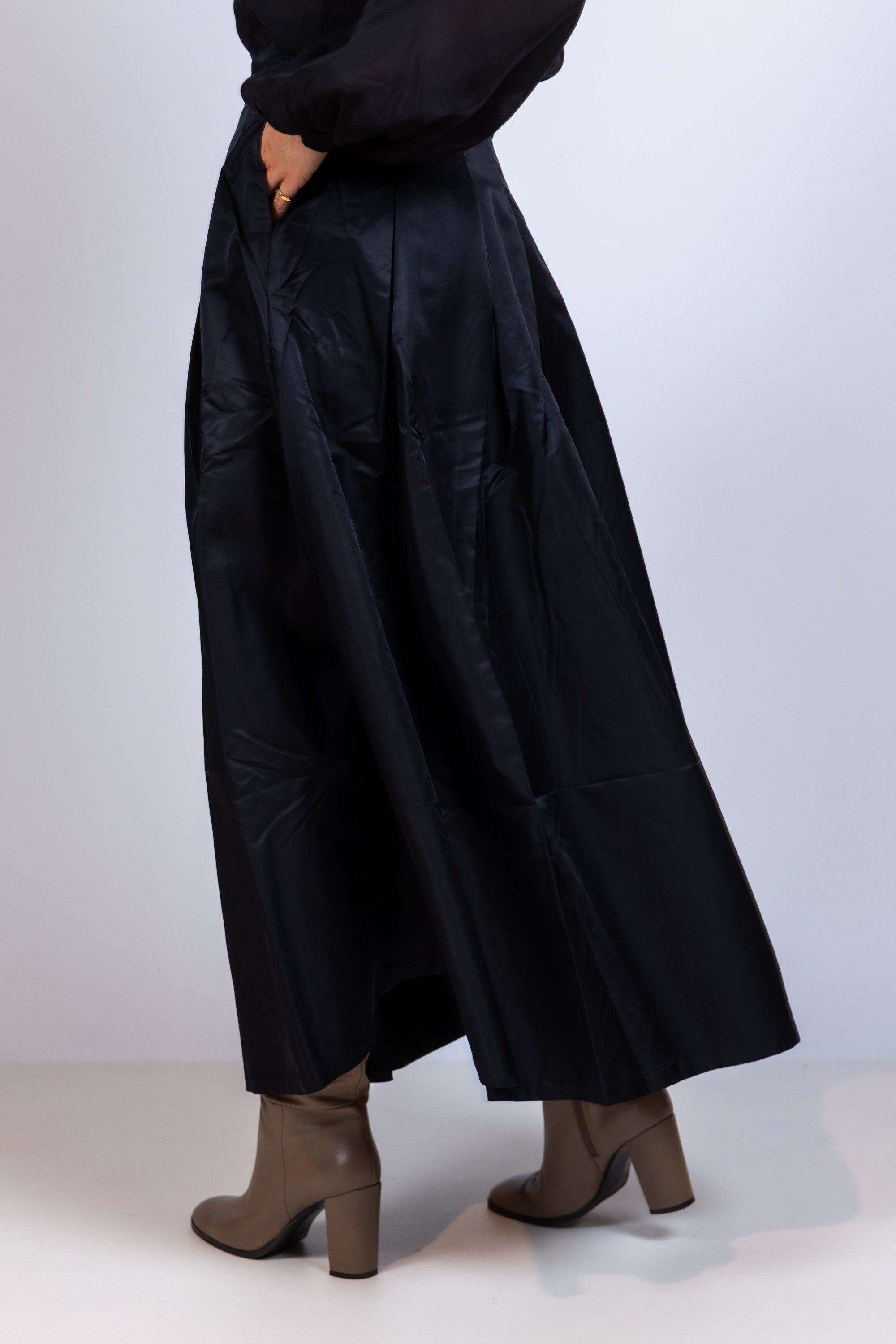 Rok met plooien - Zwart