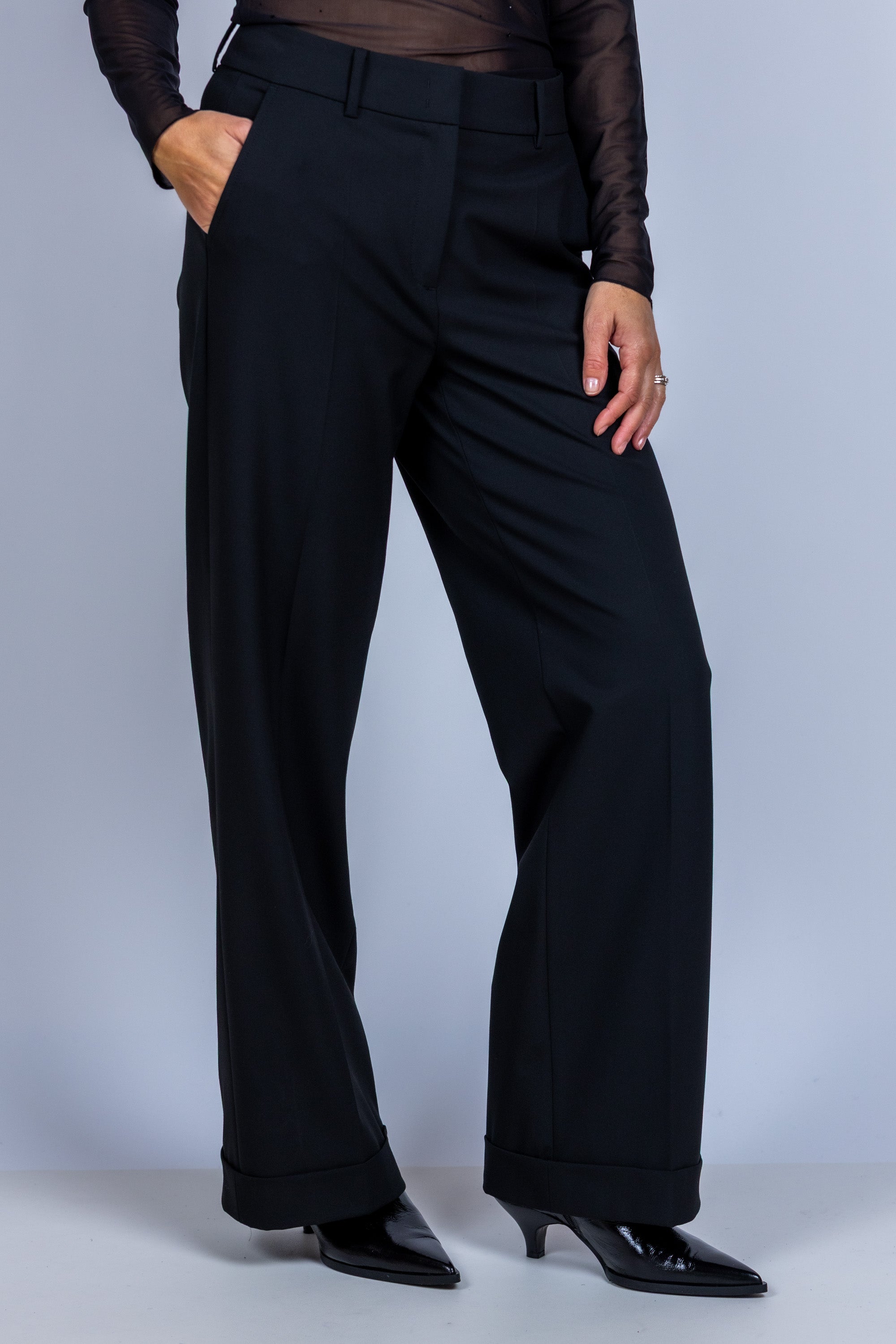 Wijde pantalon - Zwart