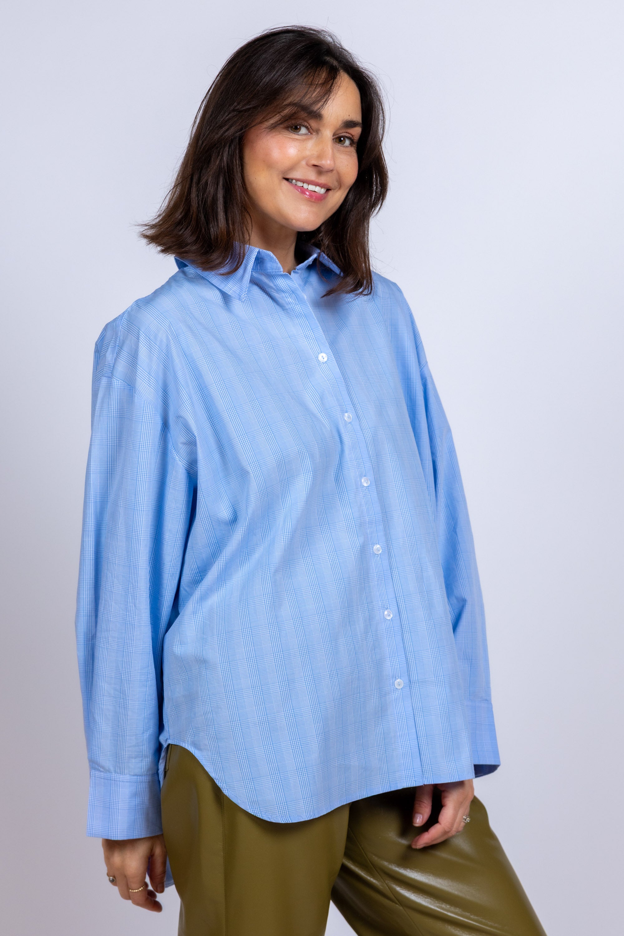Blouse met knopen - Bleu