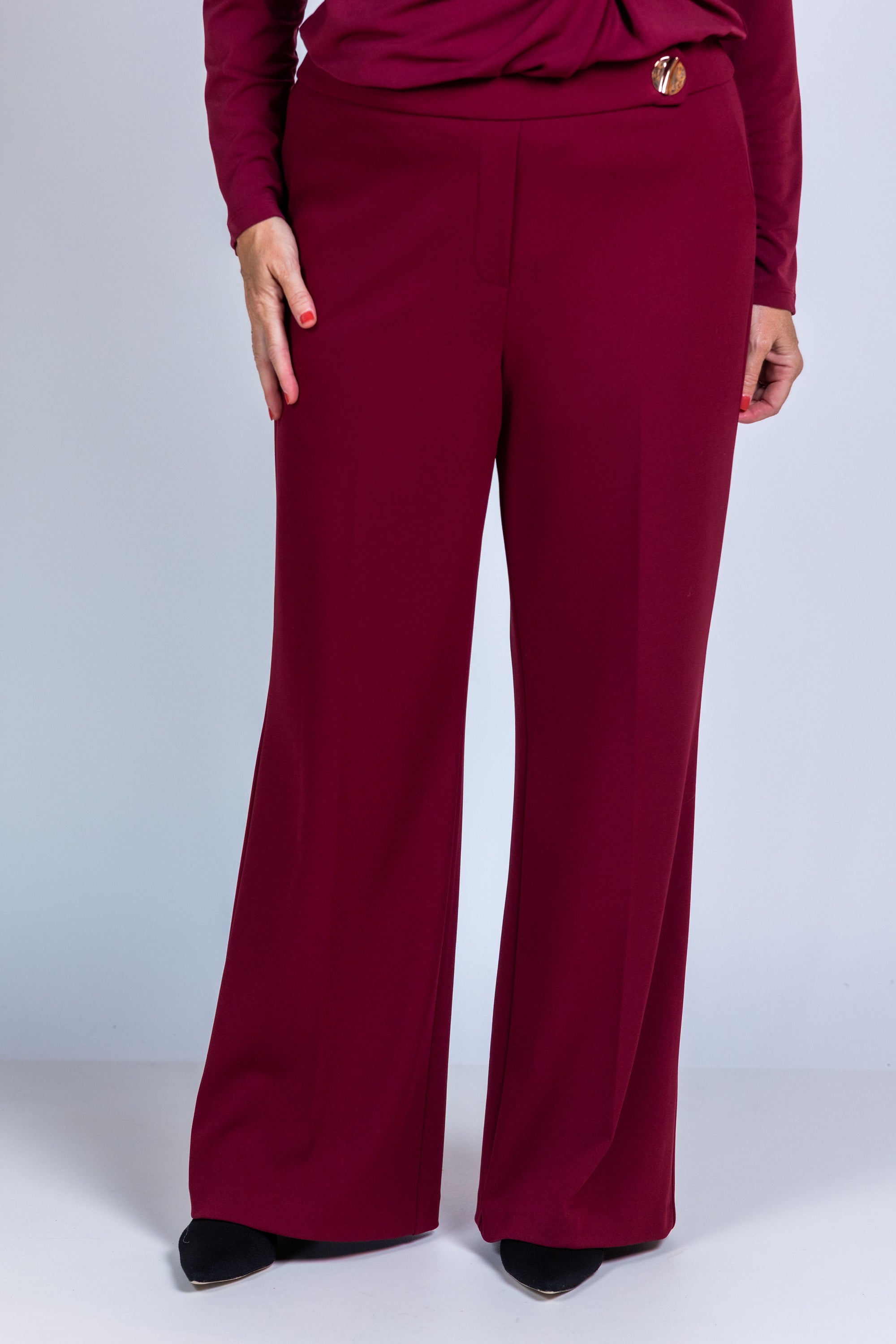 Wijde pantalon - Donkerbordeaux