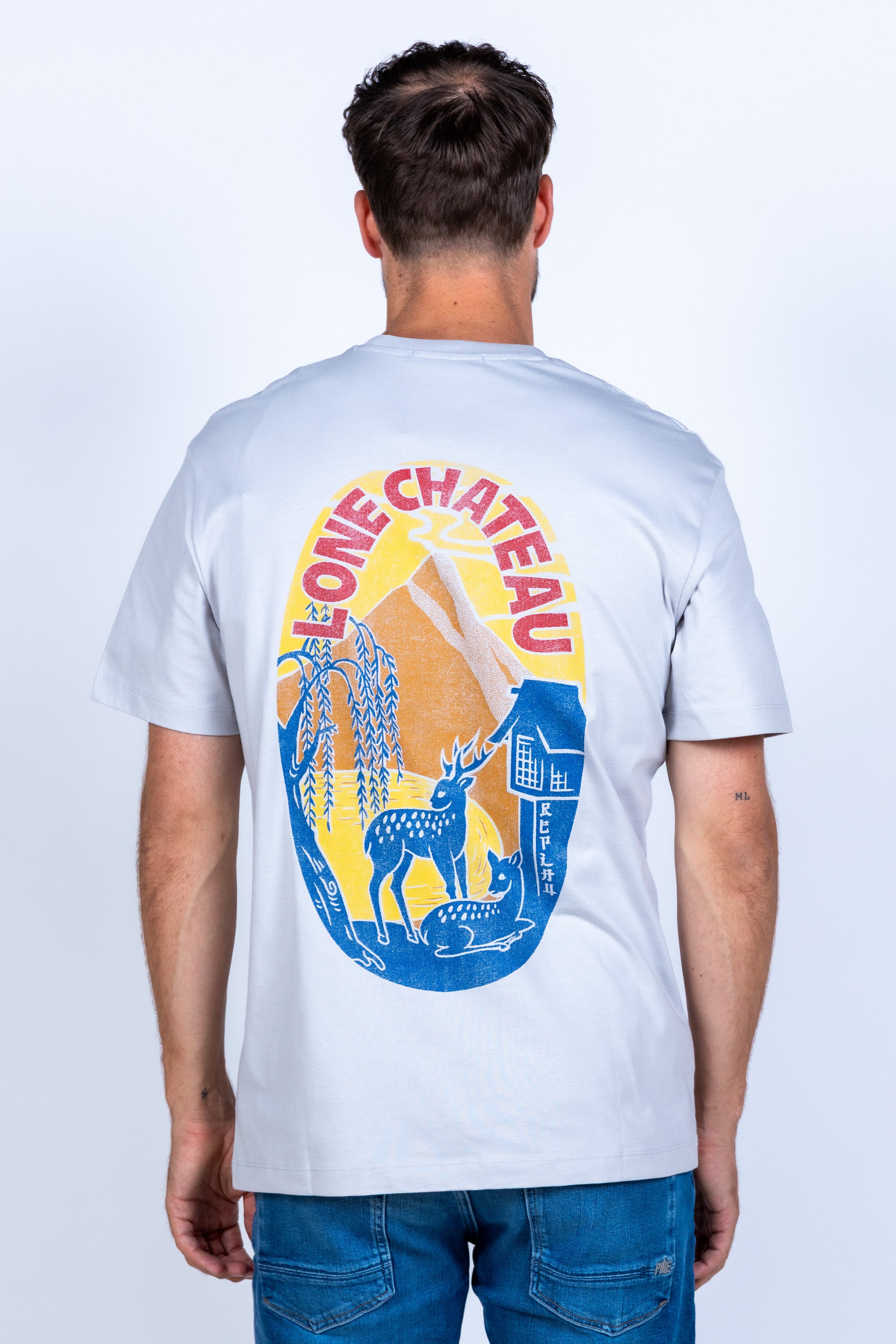 T-shirt met opdruk - Lichtgrijs