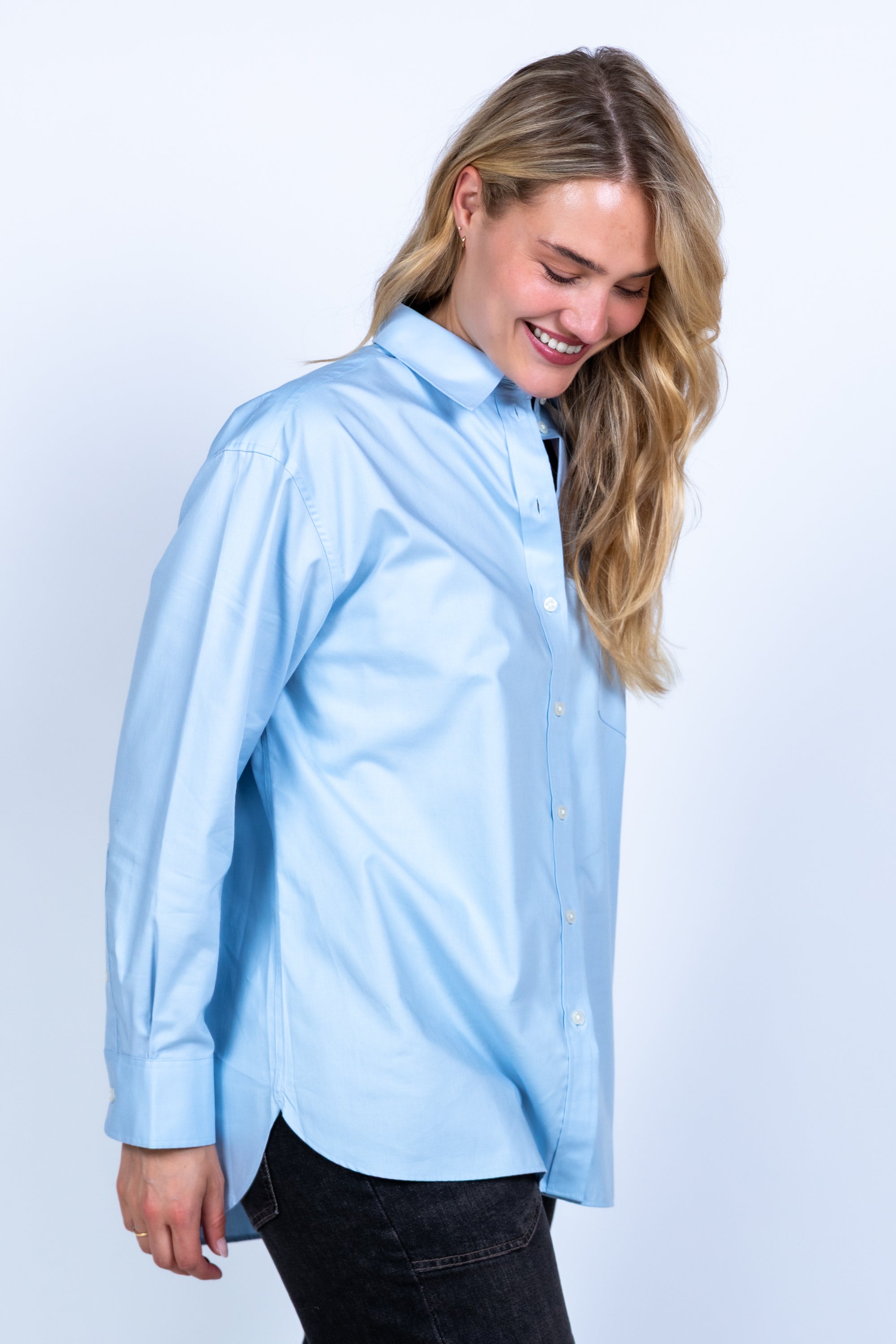 Blouse met zak - Bleu