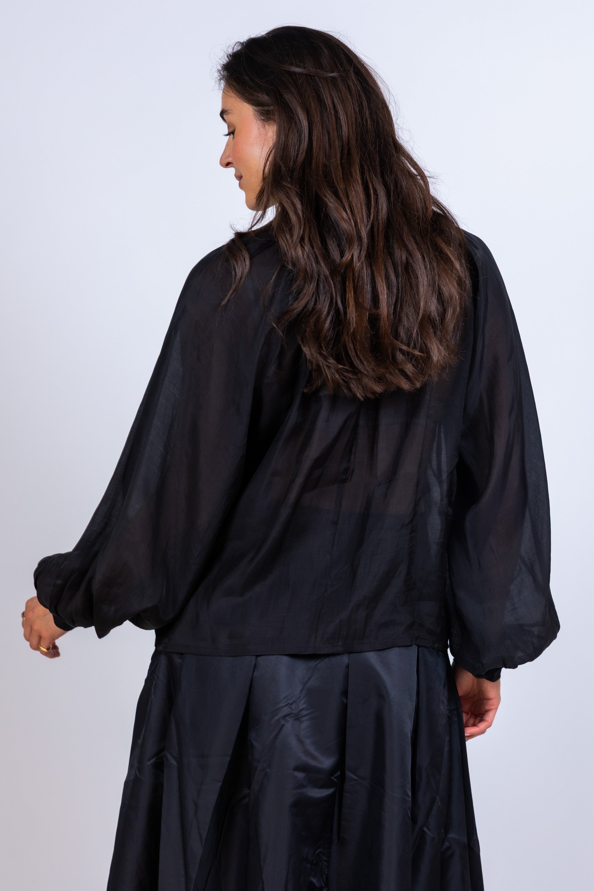 Blouse met strik - Zwart