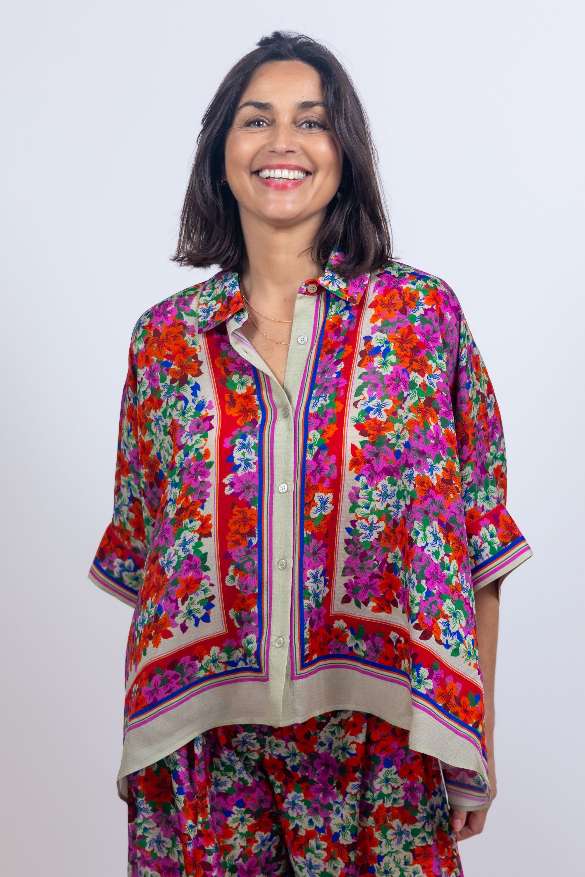 Blouse met bloemenprint - Pink/cyclaam