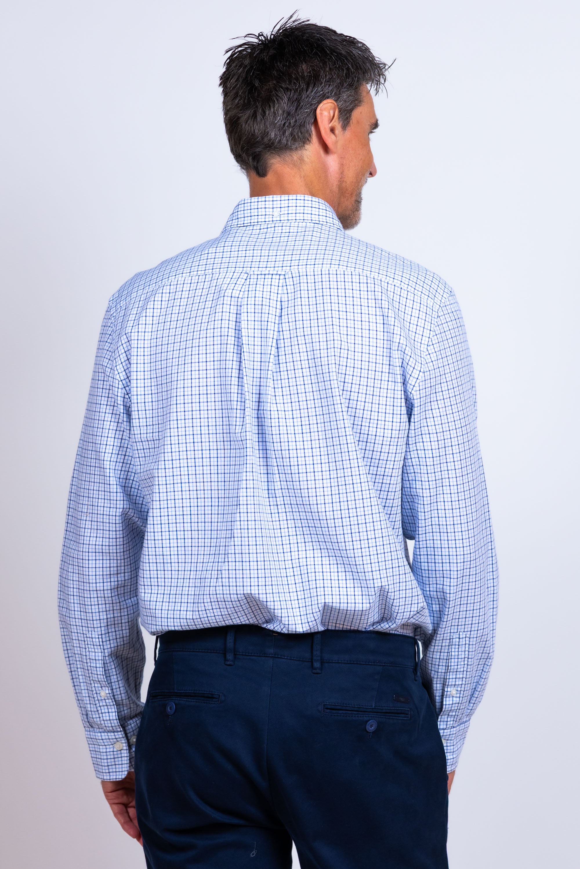 Overhemd met ruitdessin - French blue