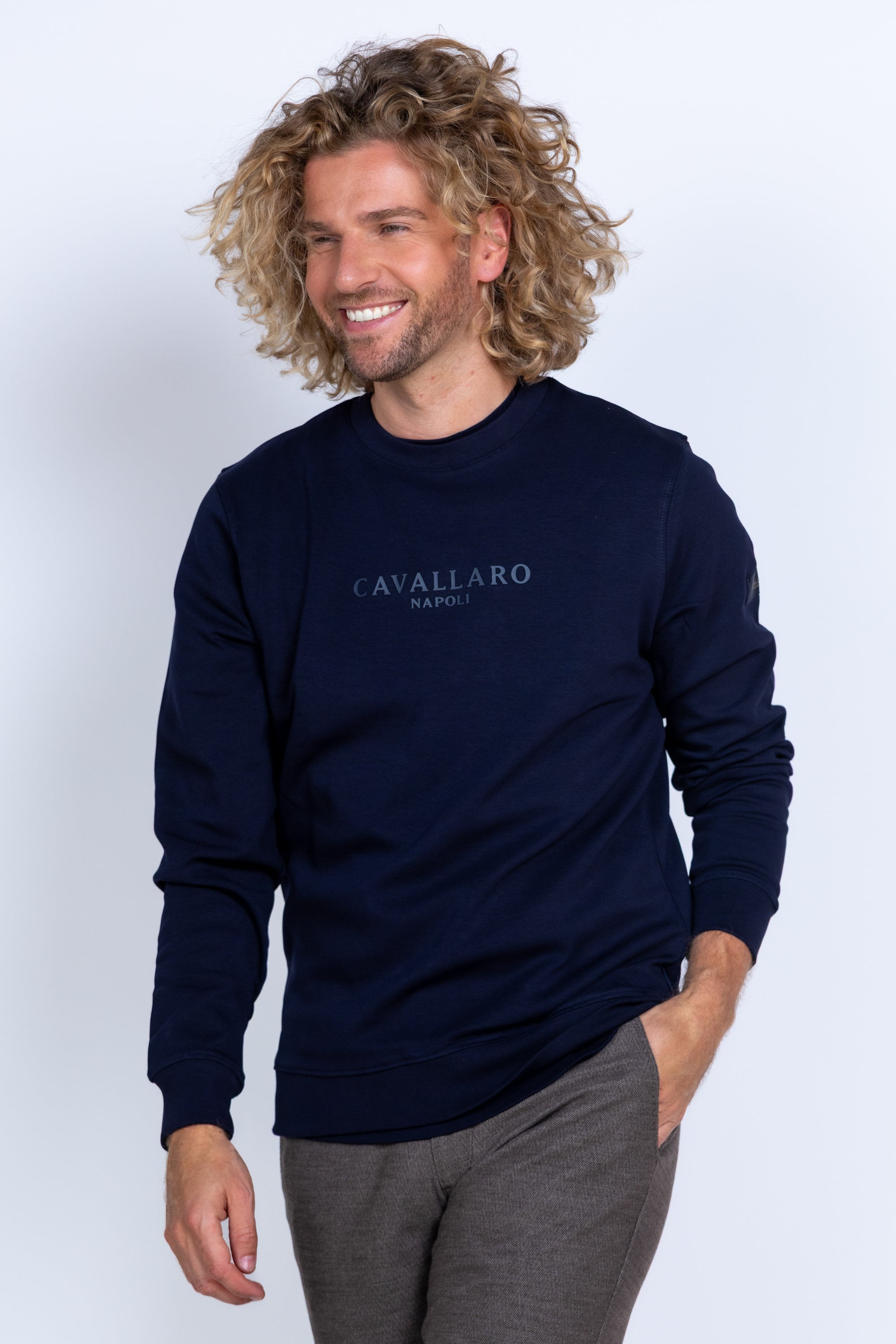 Sweater met logo - Marine