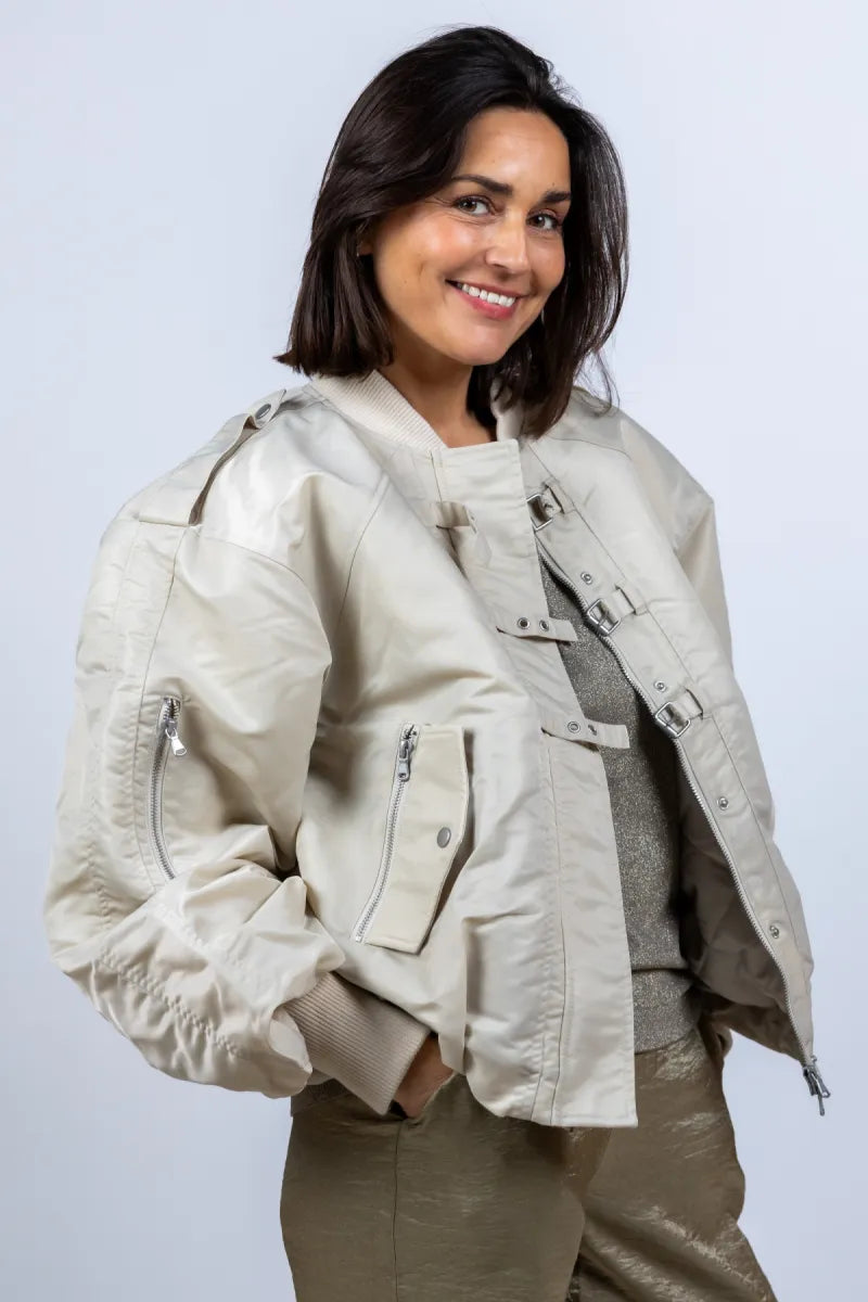 CPH MUSE CPH MUSE 207259 bomber Bomberjack met gespen - Kit