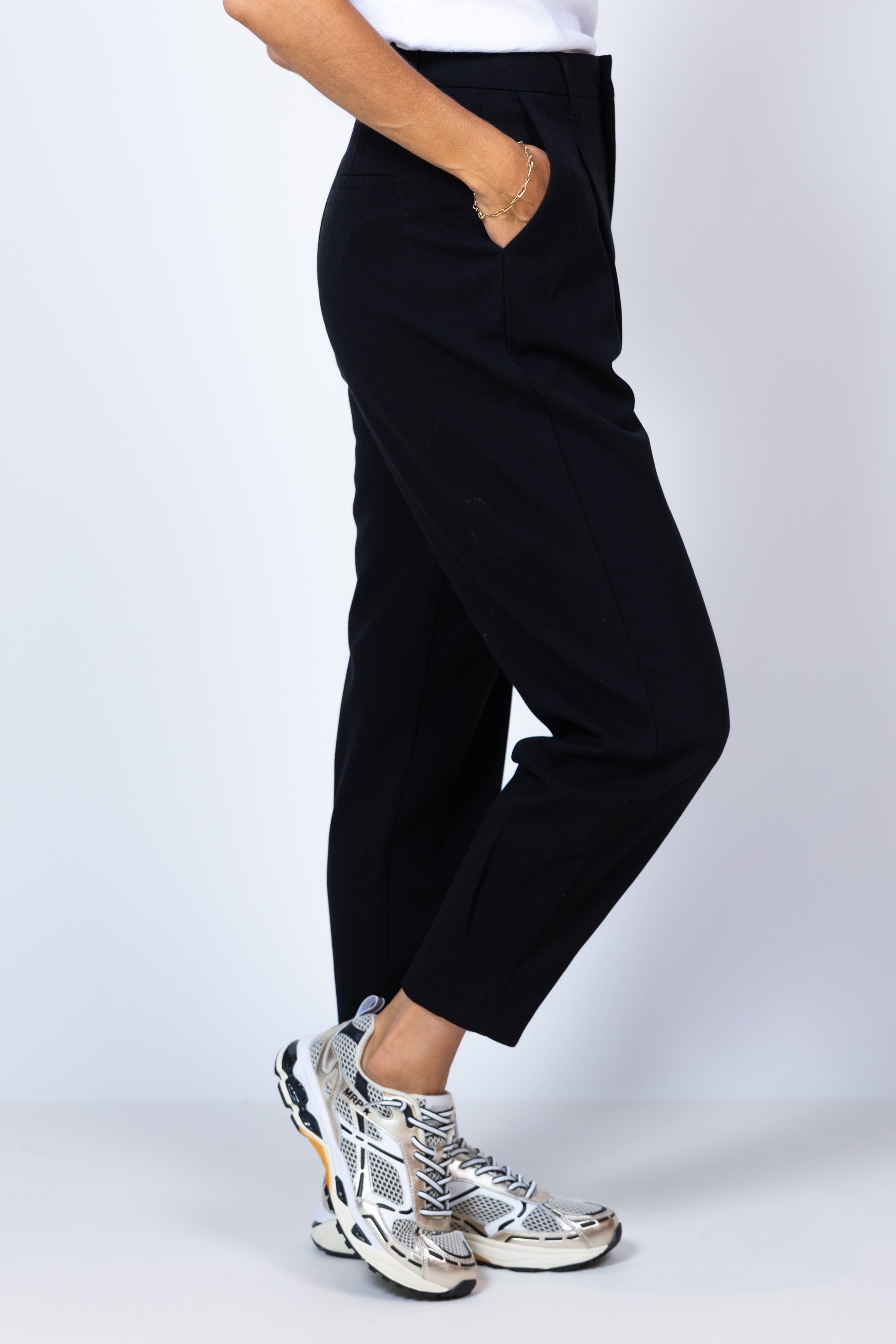Broek met plooien - Zwart