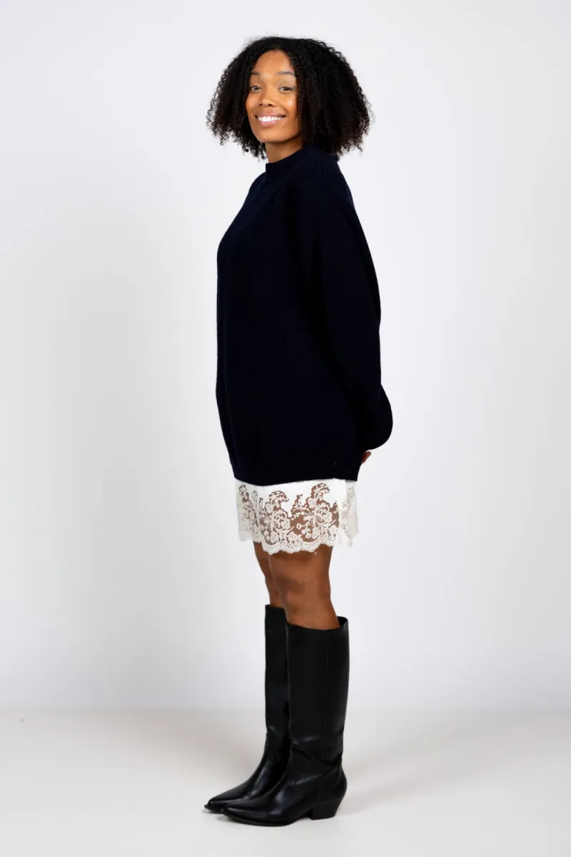 SEMICOUTURE SEMICOUTURE Y6WG15 Tuniektrui met kant - Marine