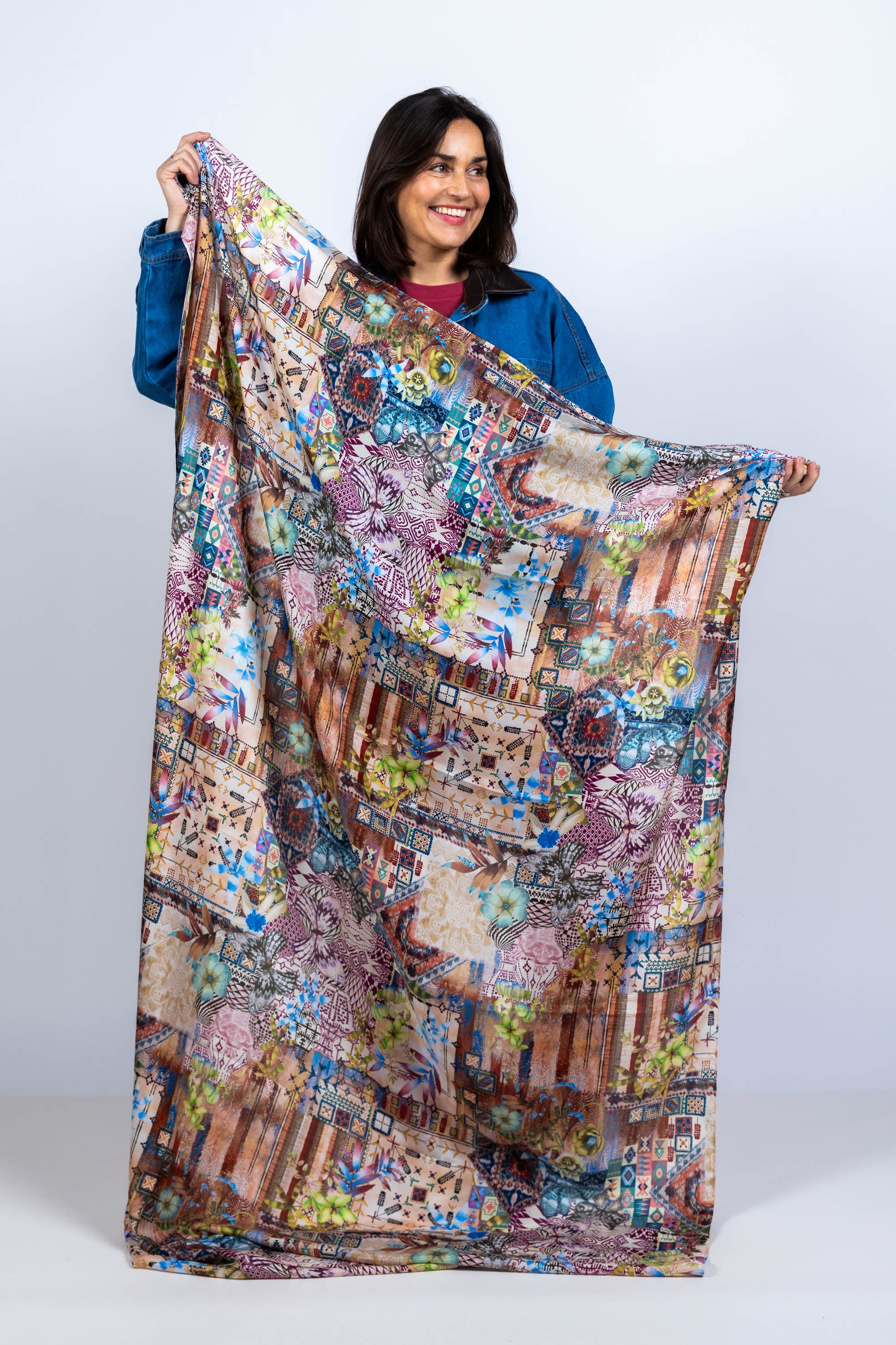 Sjaal met print - Ecru