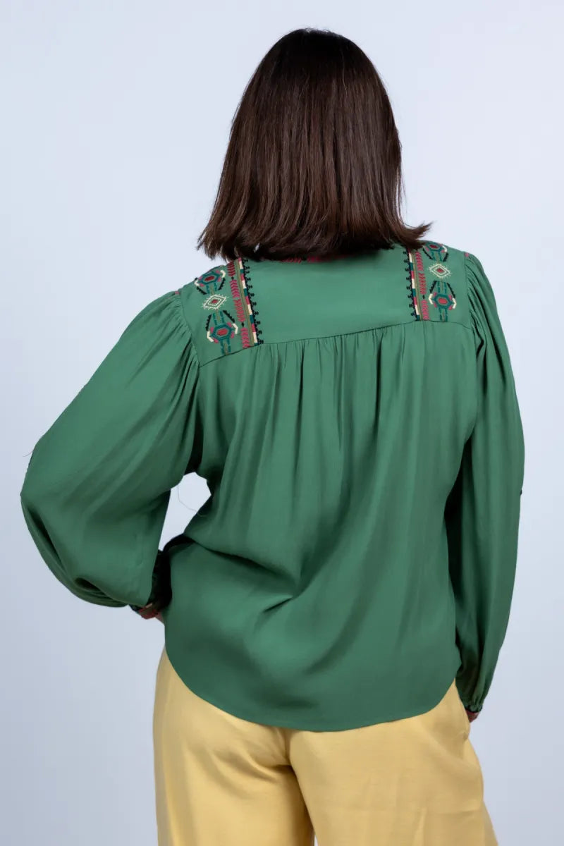 BA&SH BA&SH TILT Blouse met borduursels - Mint