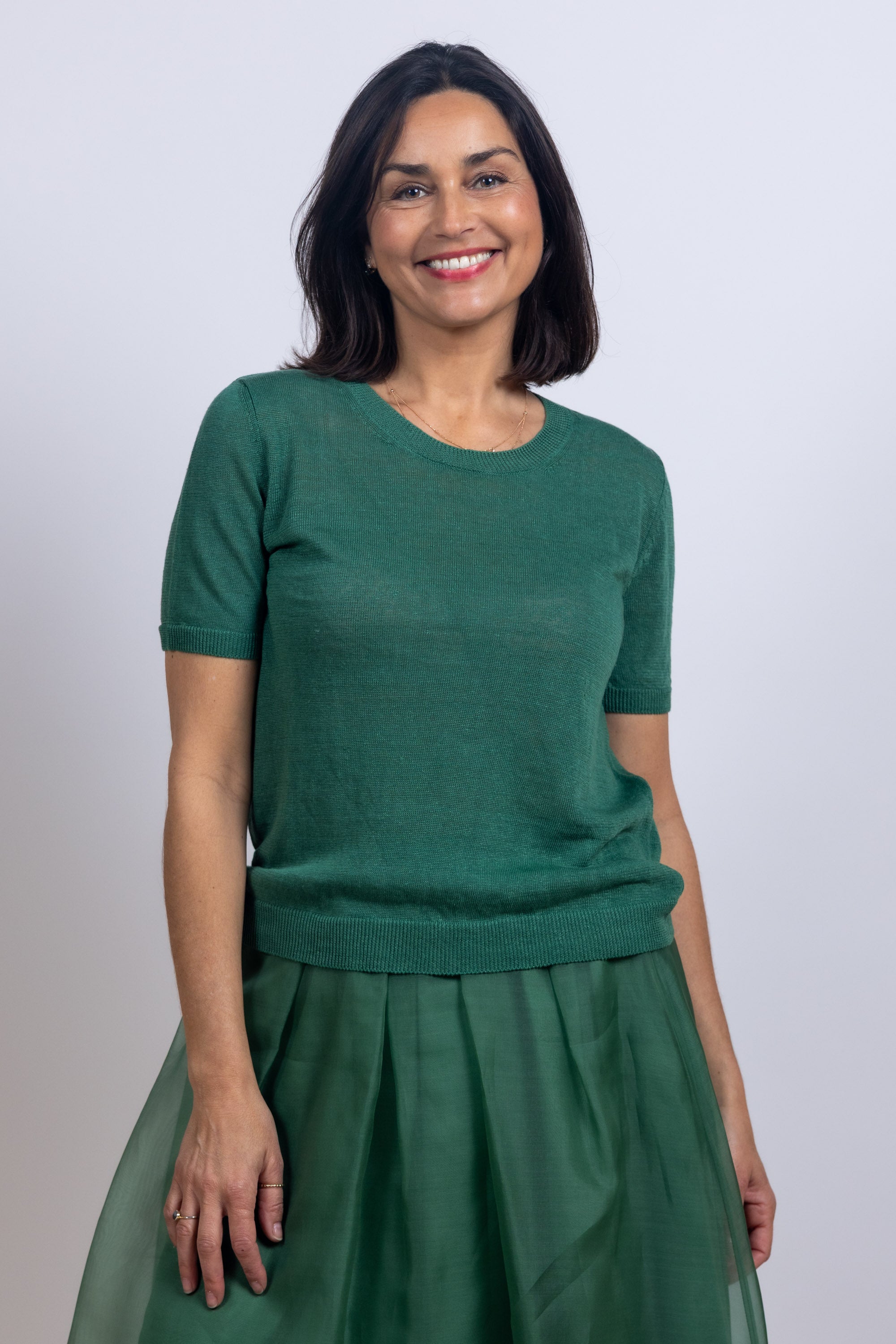 Trui met korte mouwen - Flessegroen