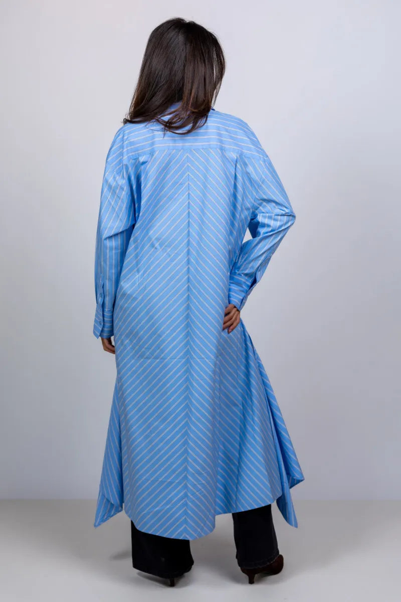 ESSENTIEL ANTWERP ESSENTIEL ANTWERP JAPE DRAPED SHIRT Blouse met strepen - Bleu
