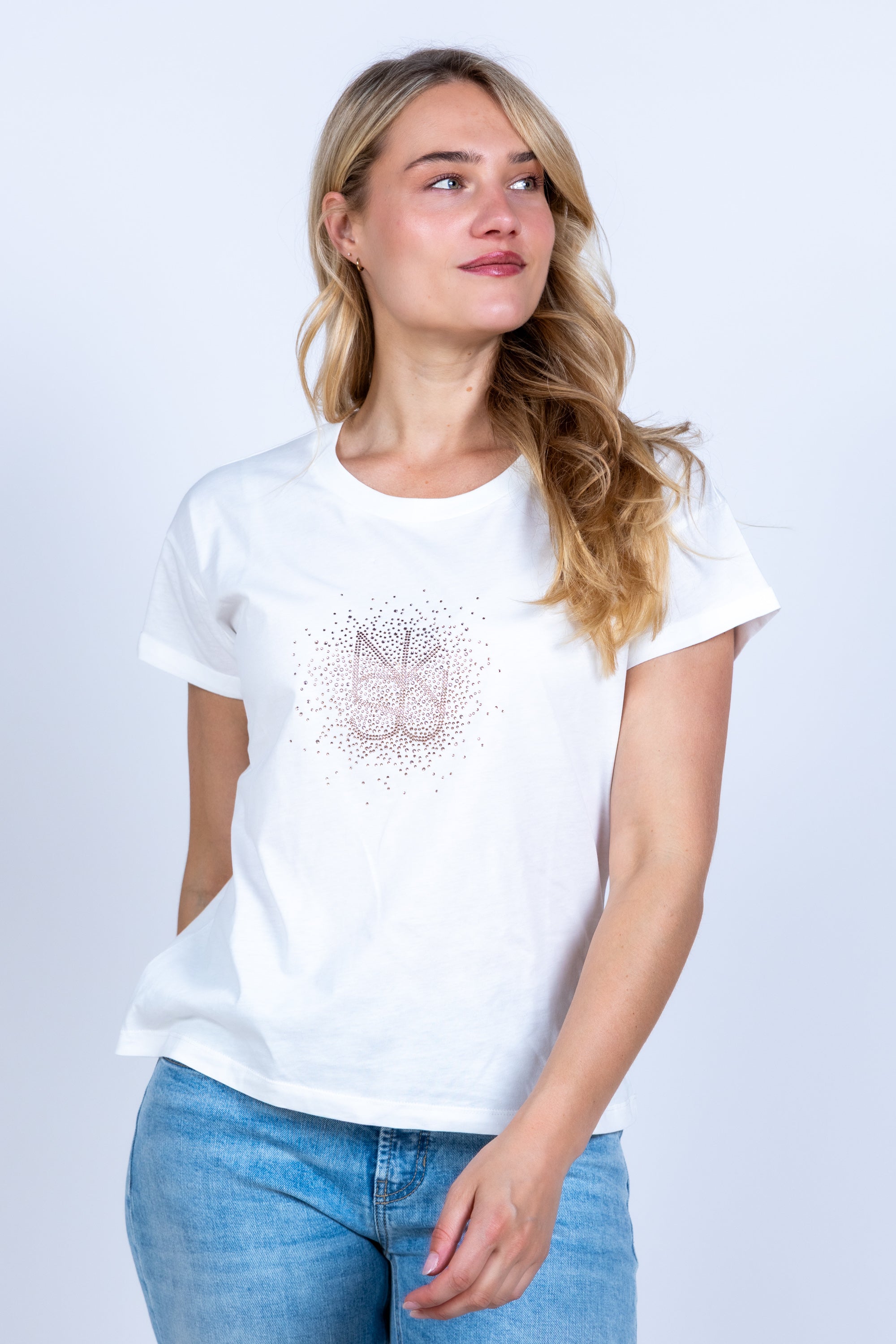 T-shirt met print - Ecru