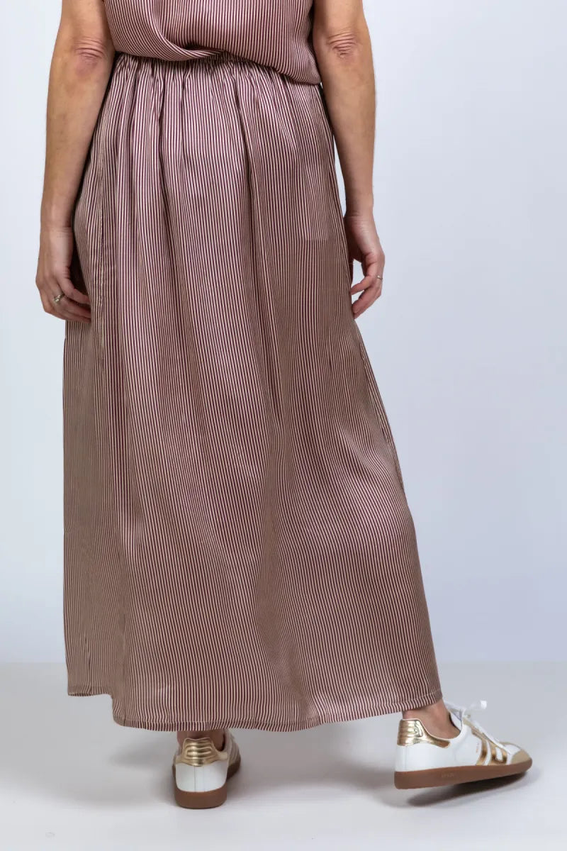 BY-BAR BY-BAR REVA VISCOSE SKIR Rok met strepen - Burgundy