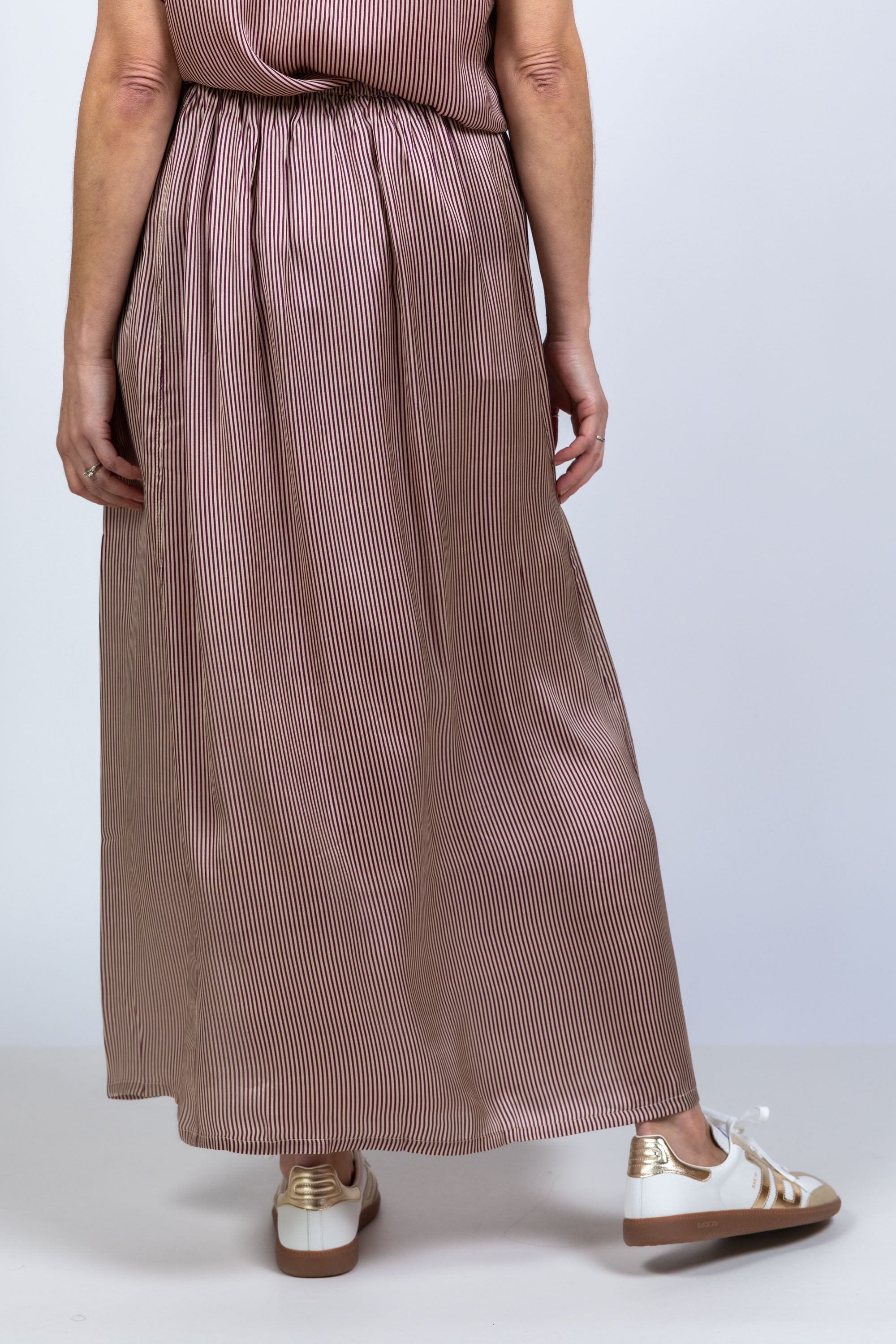 Rok met strepen - Burgundy