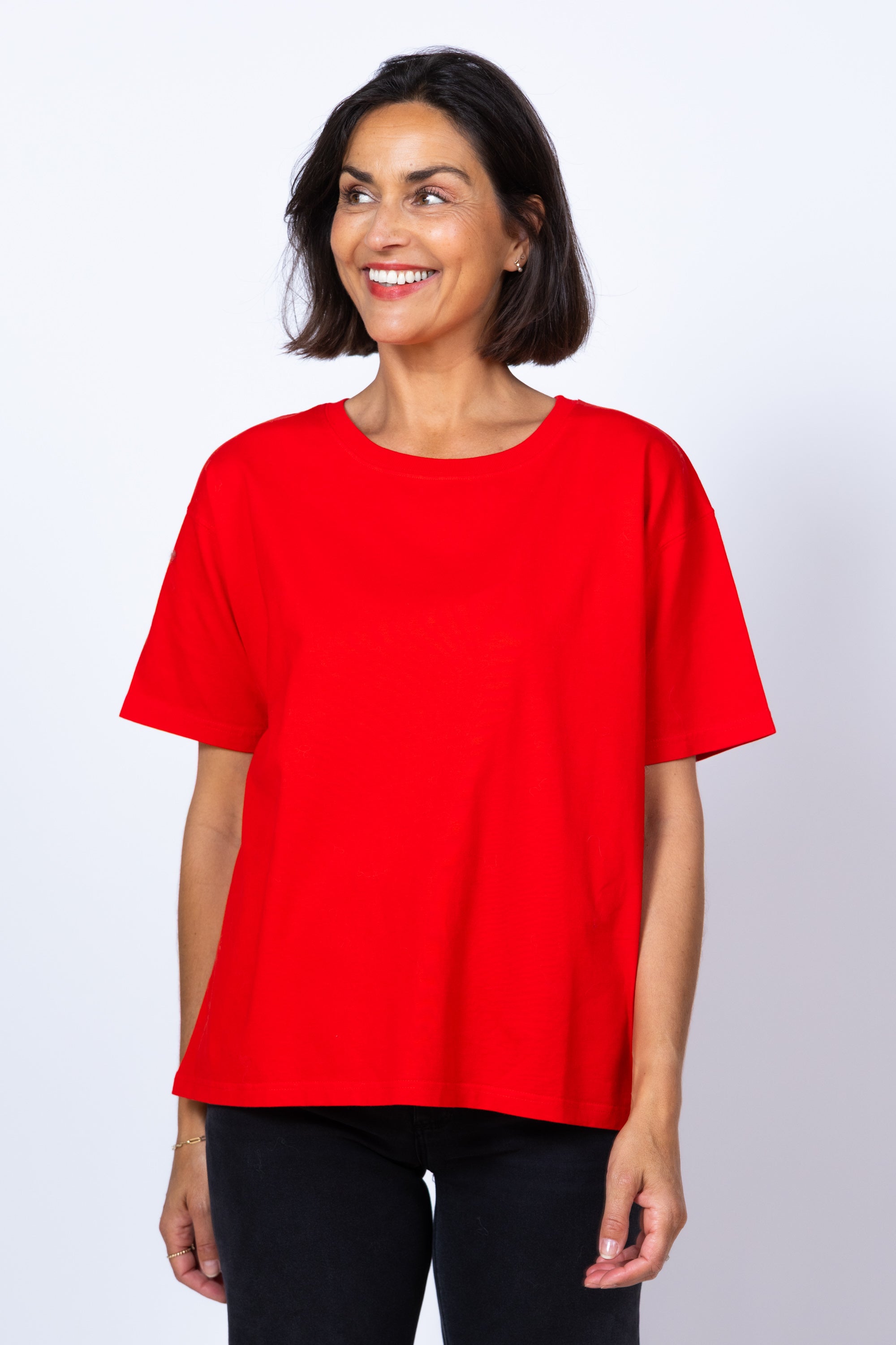 T-shirt met ronde hals - Rood