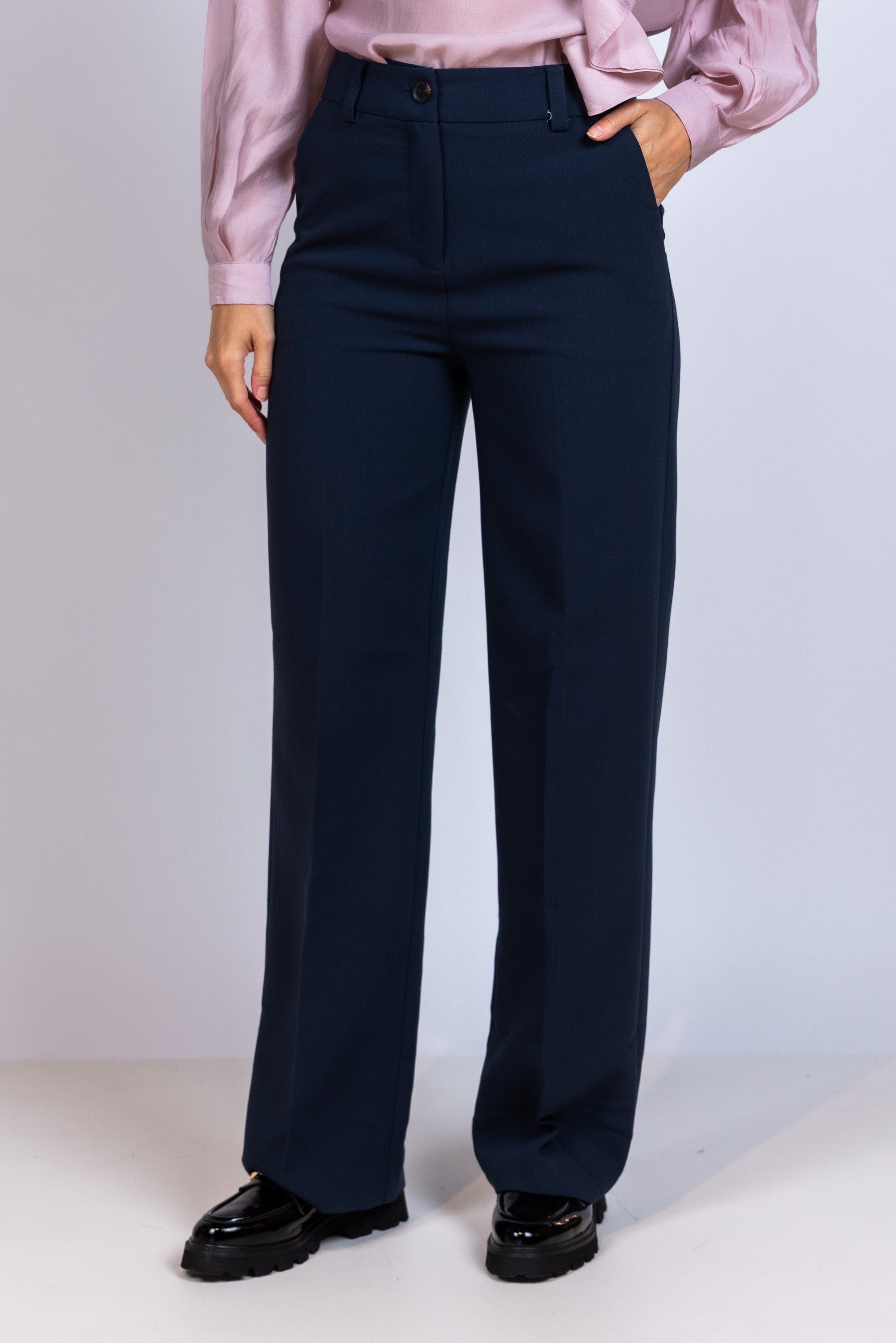 Broek met rechte pijpen - Marine