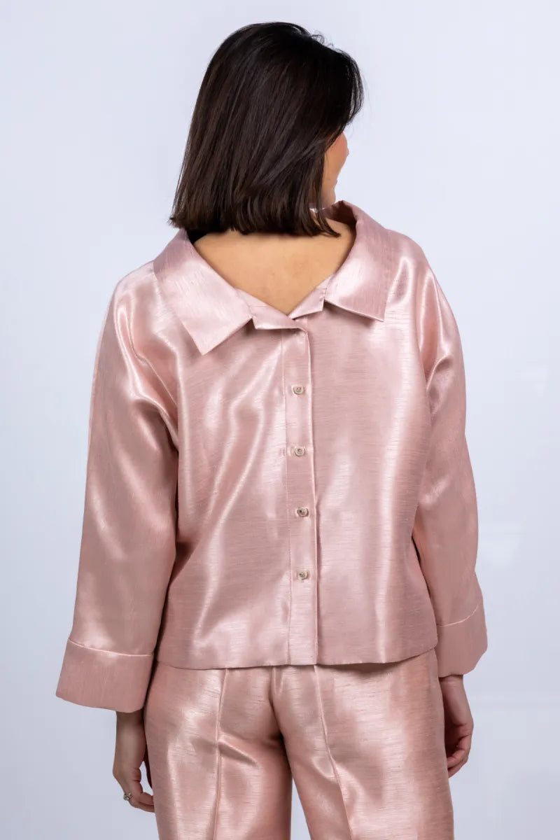 XANDRES XANDRES Hubje Blouse met boothals - Roze