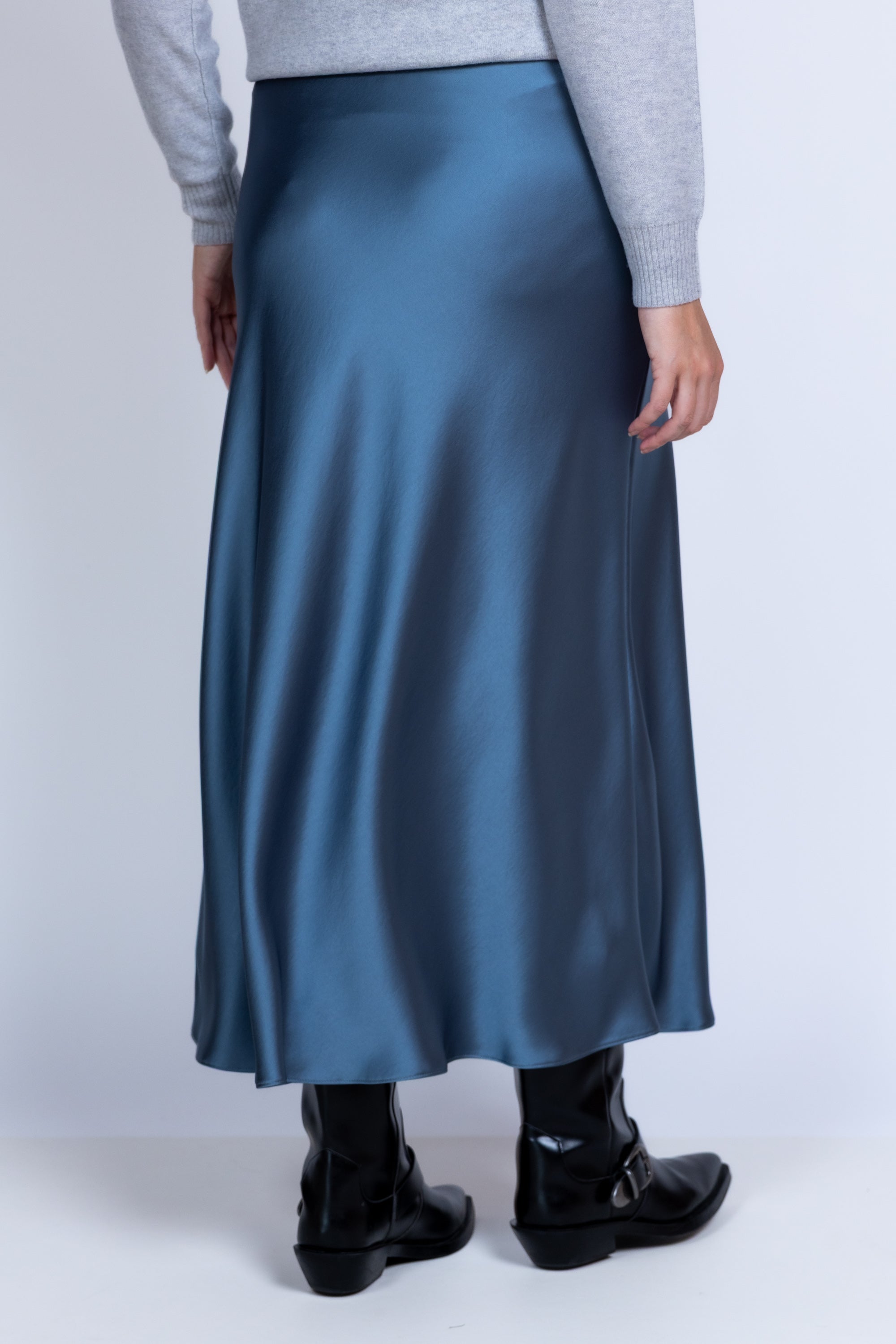Rok met glans - Blauw/grijs