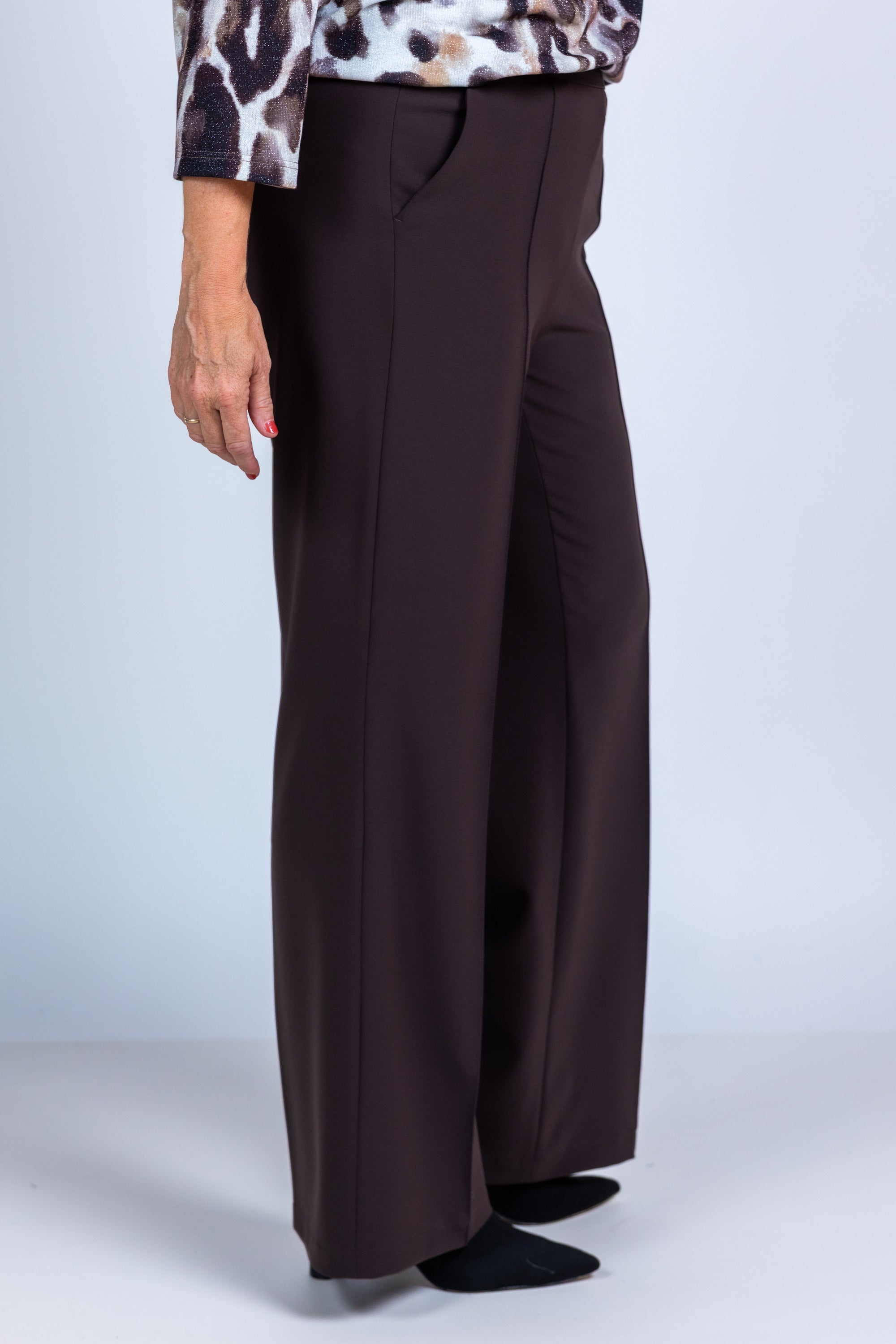 Broek met rechte pijpen - Bruin