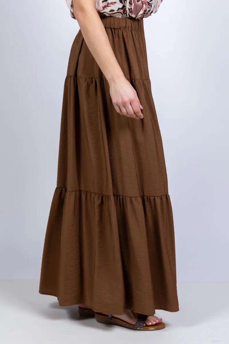 MARELLA MARELLA CIOCCA Rok met volant - Cognac