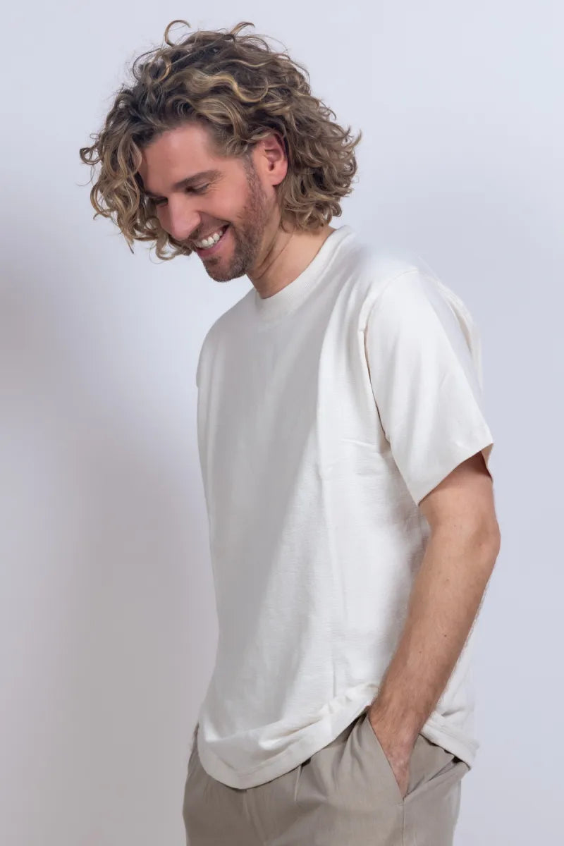 DSTREZZED DSTREZZED 203072 T-shirt met ronde hals - Ecru
