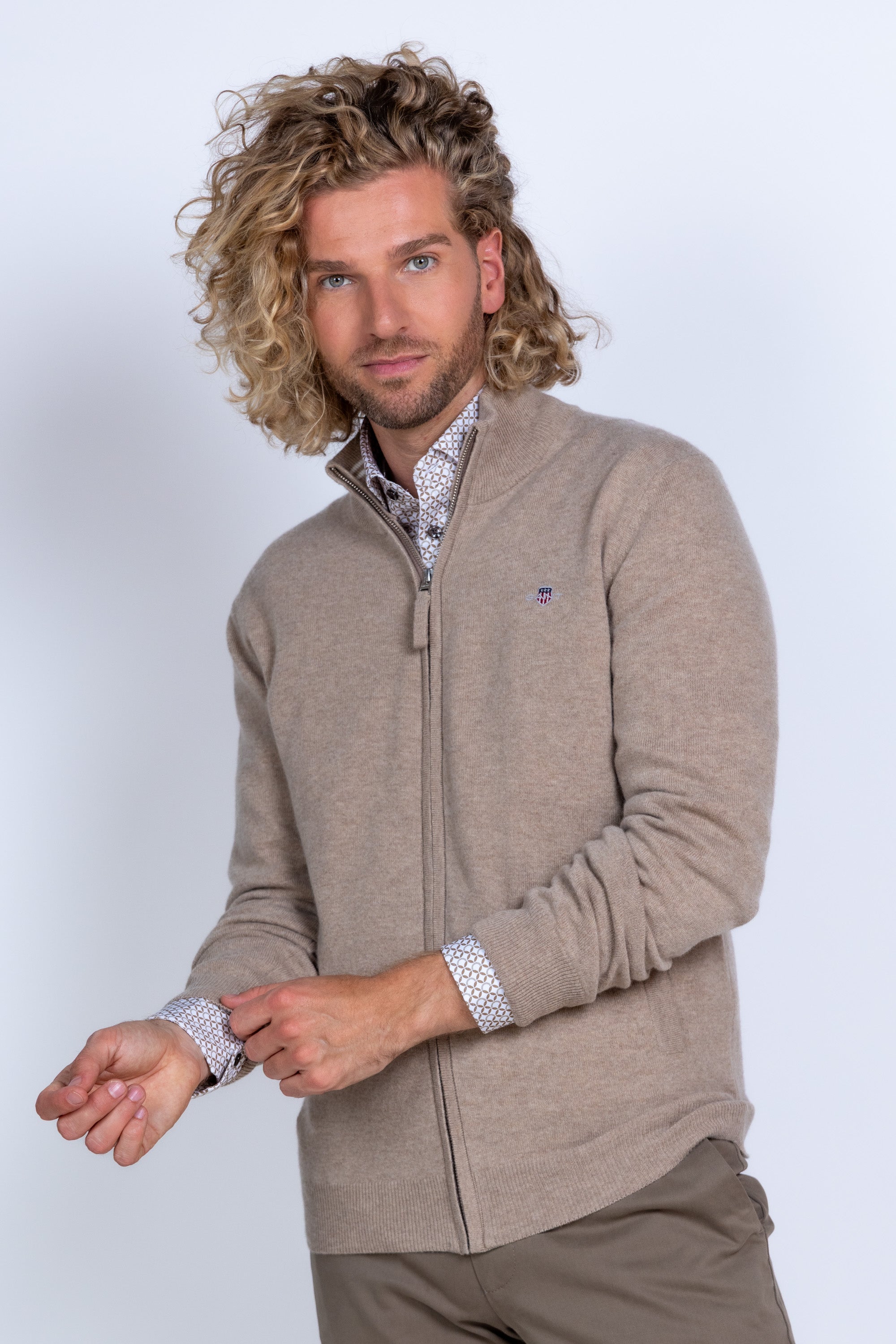 Vest met rits - Beige