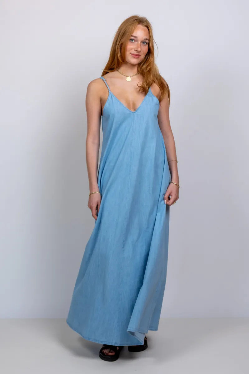 SoSUE SoSUE DRESS DENIM 1660 Jurk met bandjes - Licht jeans