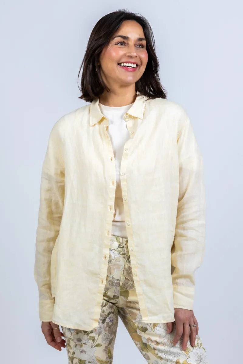 0039 ITALY Blouse met knopen - Geel