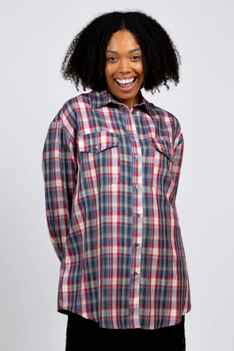 SEMICOUTURE Blouse met ruitdessin - Rood