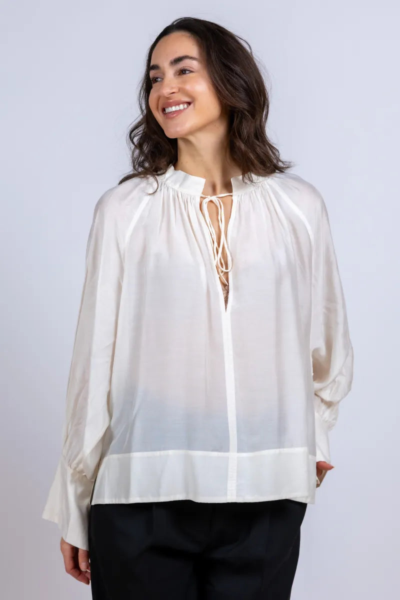 MUNTHE MUNTHE ROSEBERGER Blouse met strik - Ecru