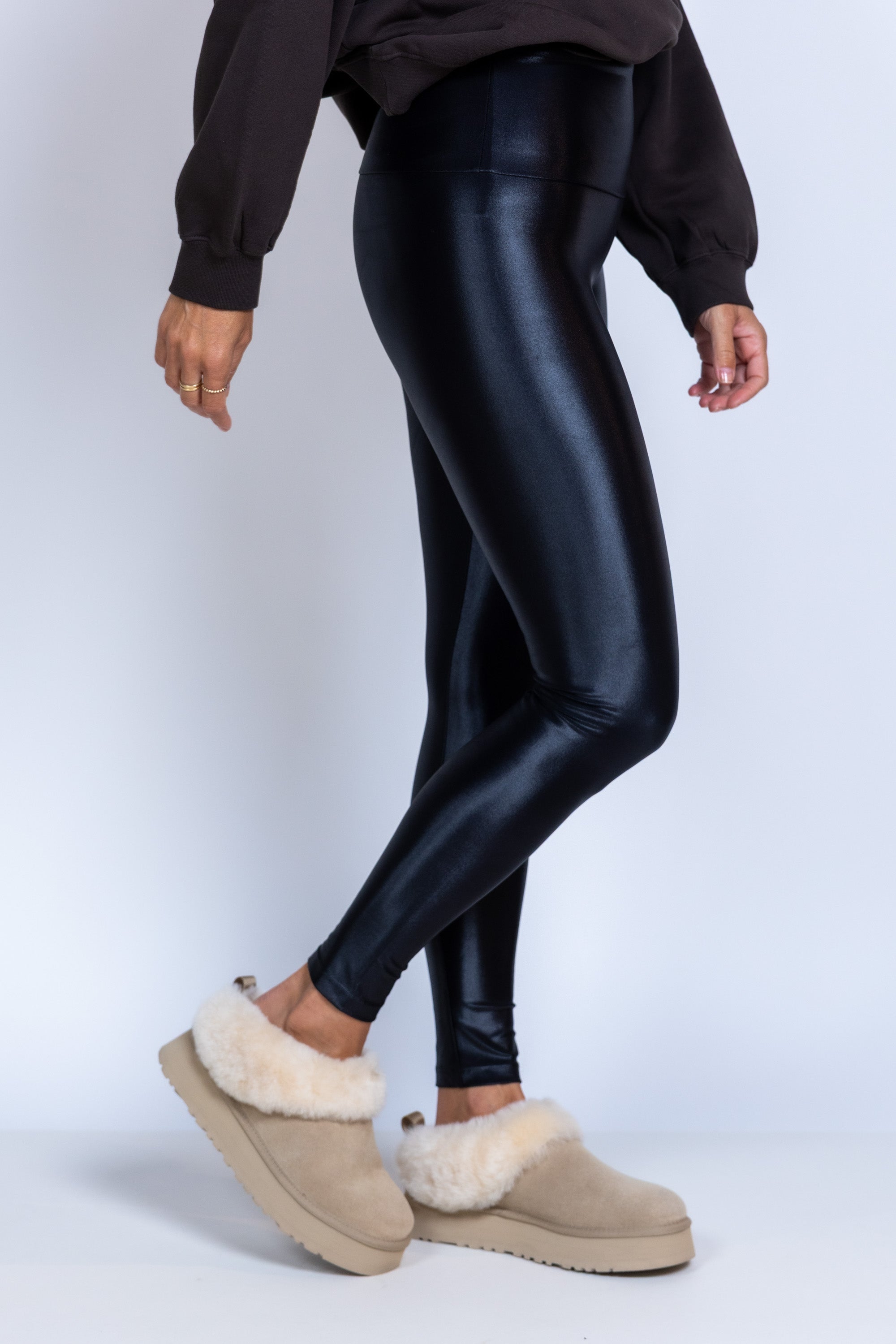 Legging met glans - Zwart
