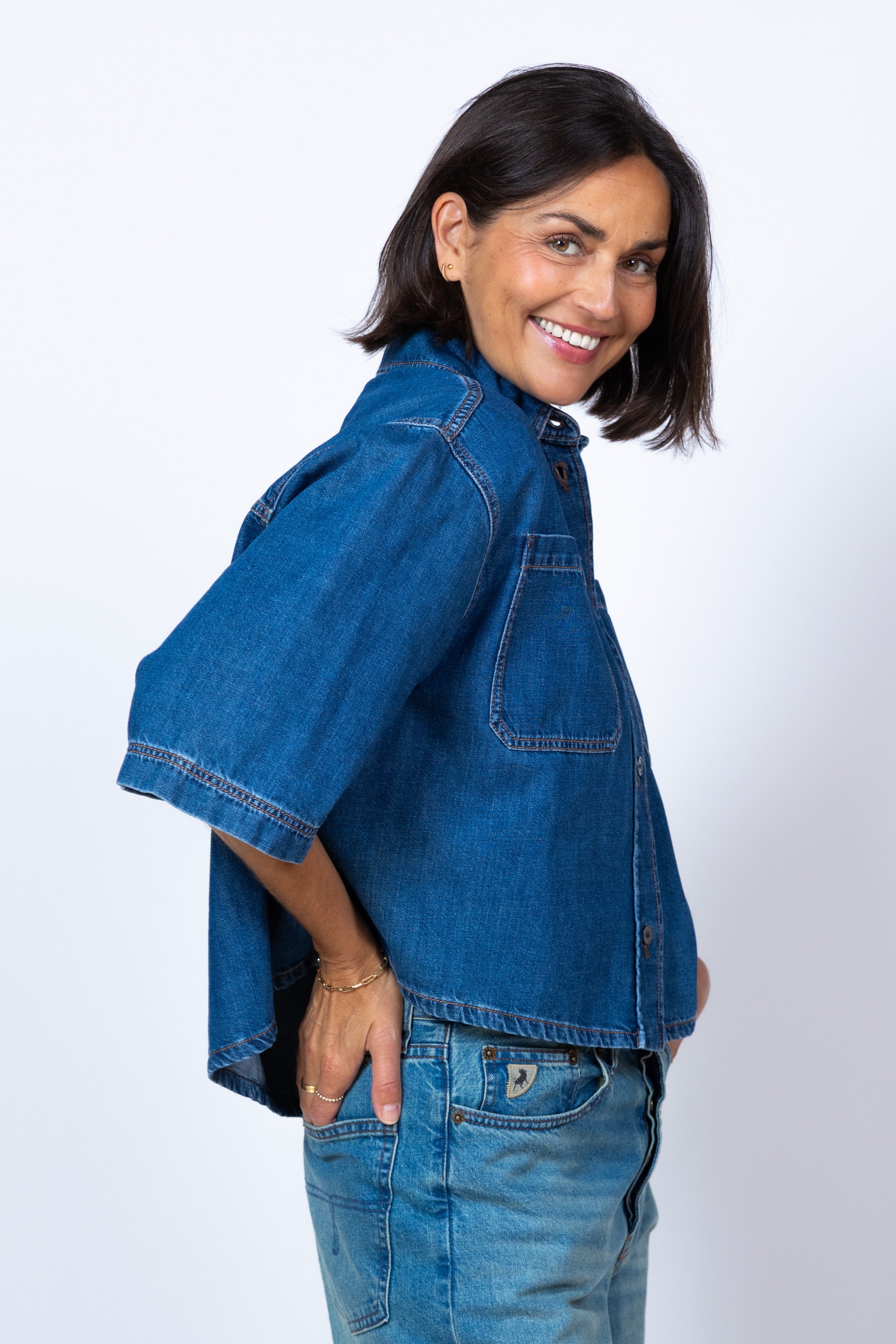 Jasje met knopen - Jeans