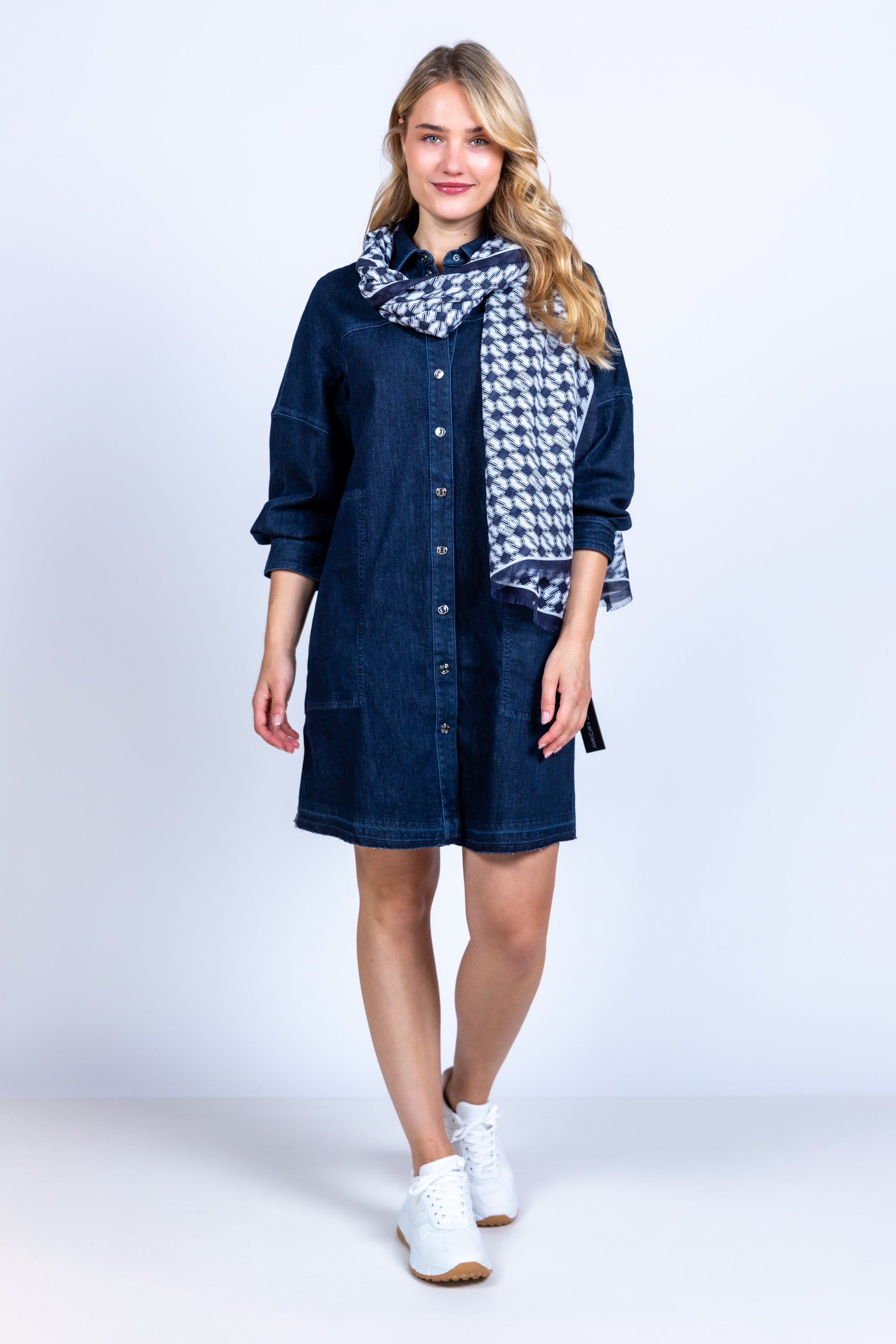 Sjaal met print - Marine