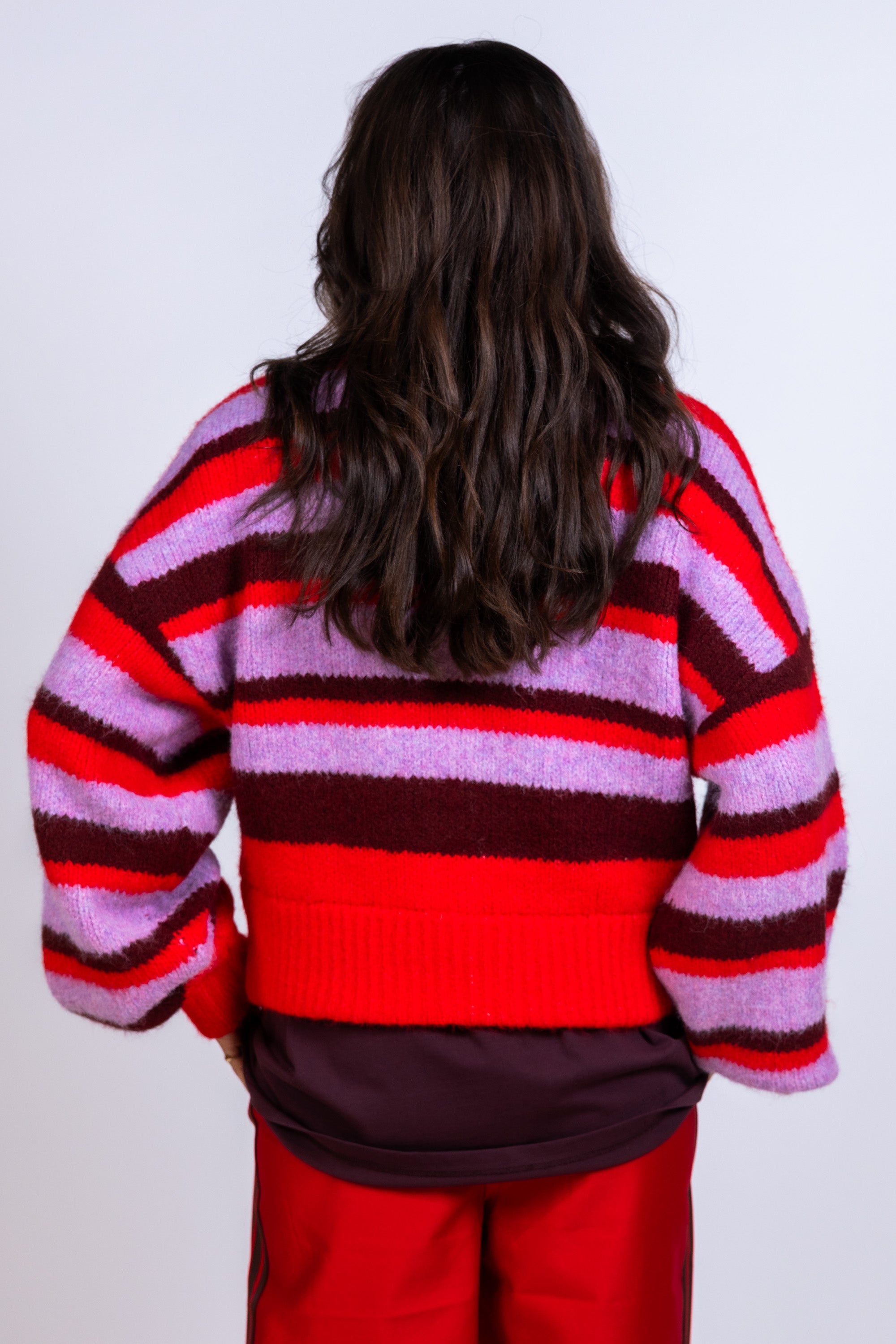 Vest met strepen - Rood