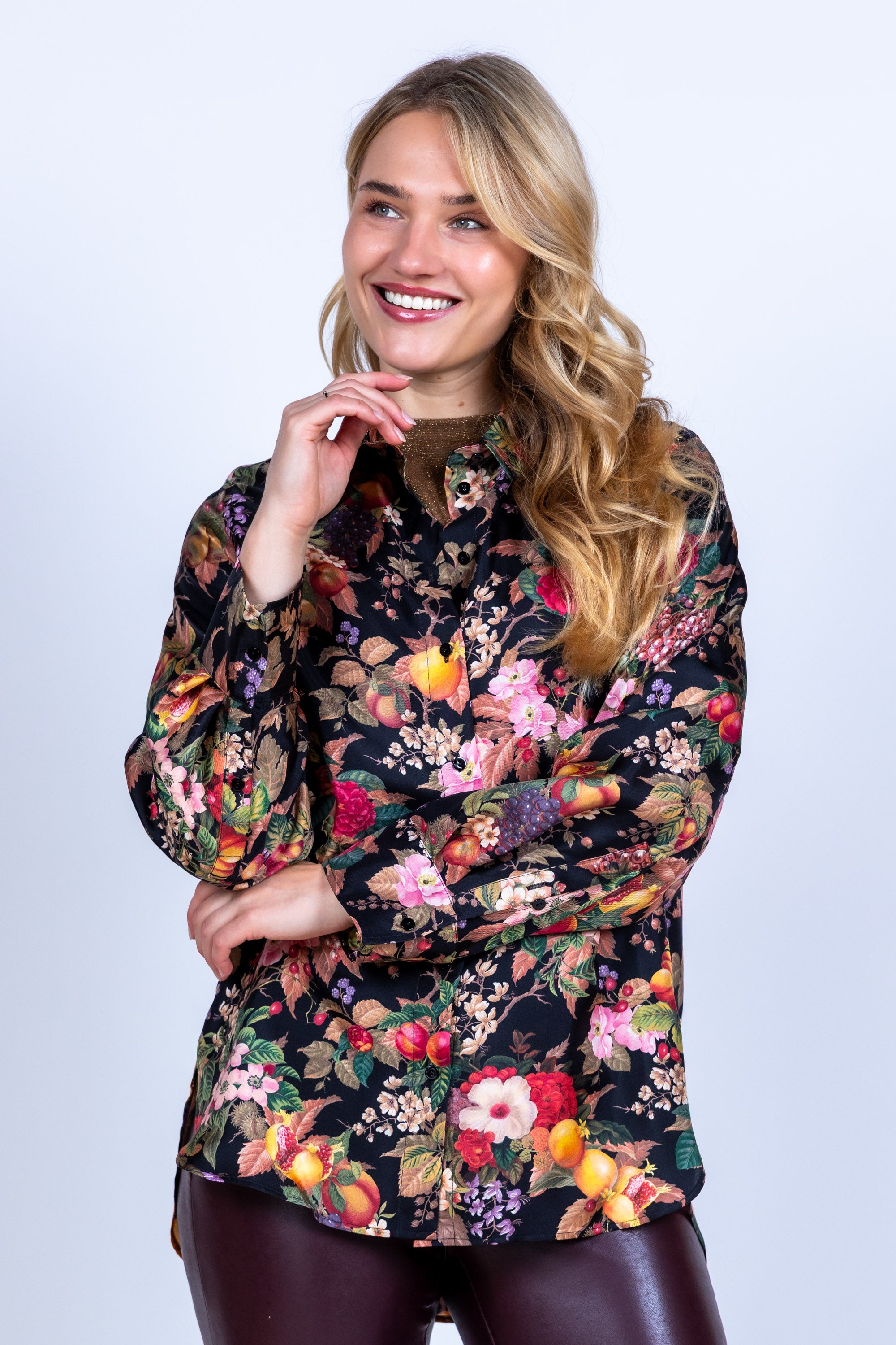 Blouse met print - Zwart