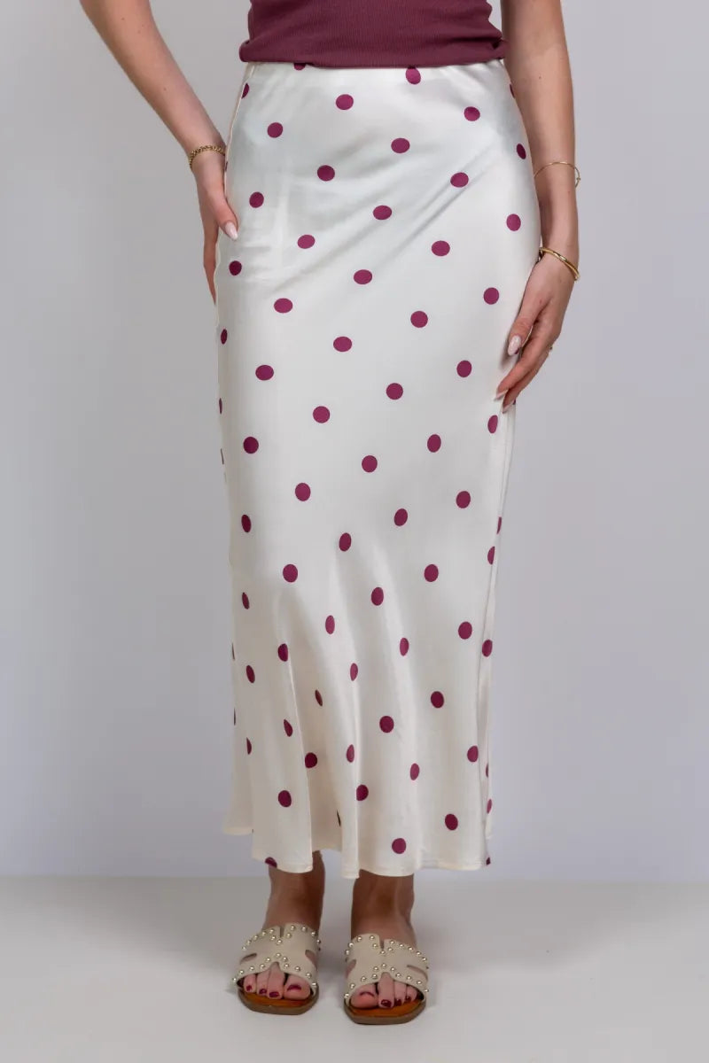 MODSTROM MODSTROM VANJA SKIRT MODSTROM VANJA SKIRT Rok met stippen - Ecru