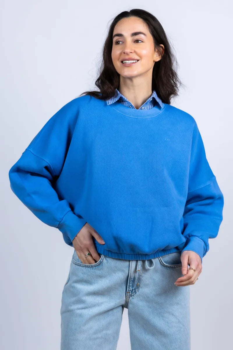 BY-BAR BY-BAR MALYN SWEATER BY-BAR MALYN SWEATER Sweater met elastische zoom - French blue