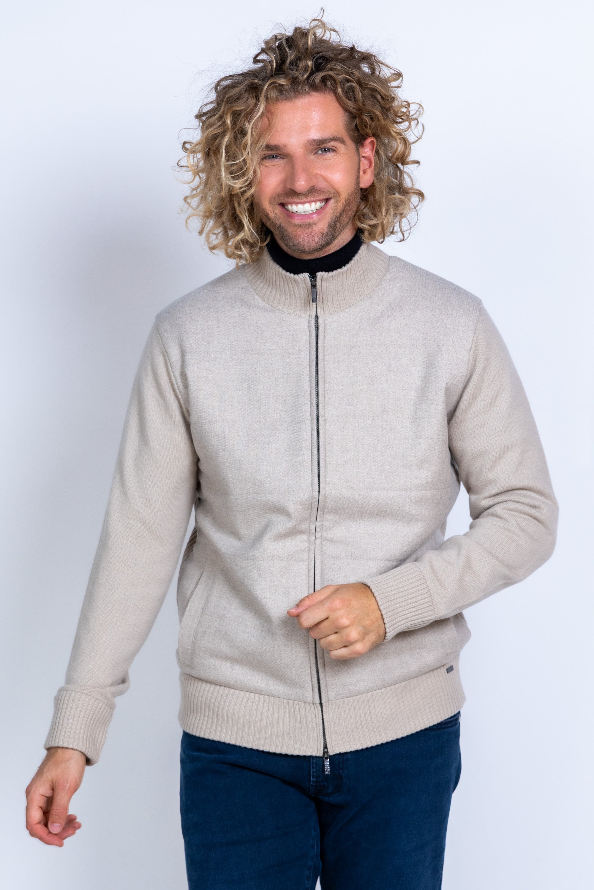 Vest met rits - Beige
