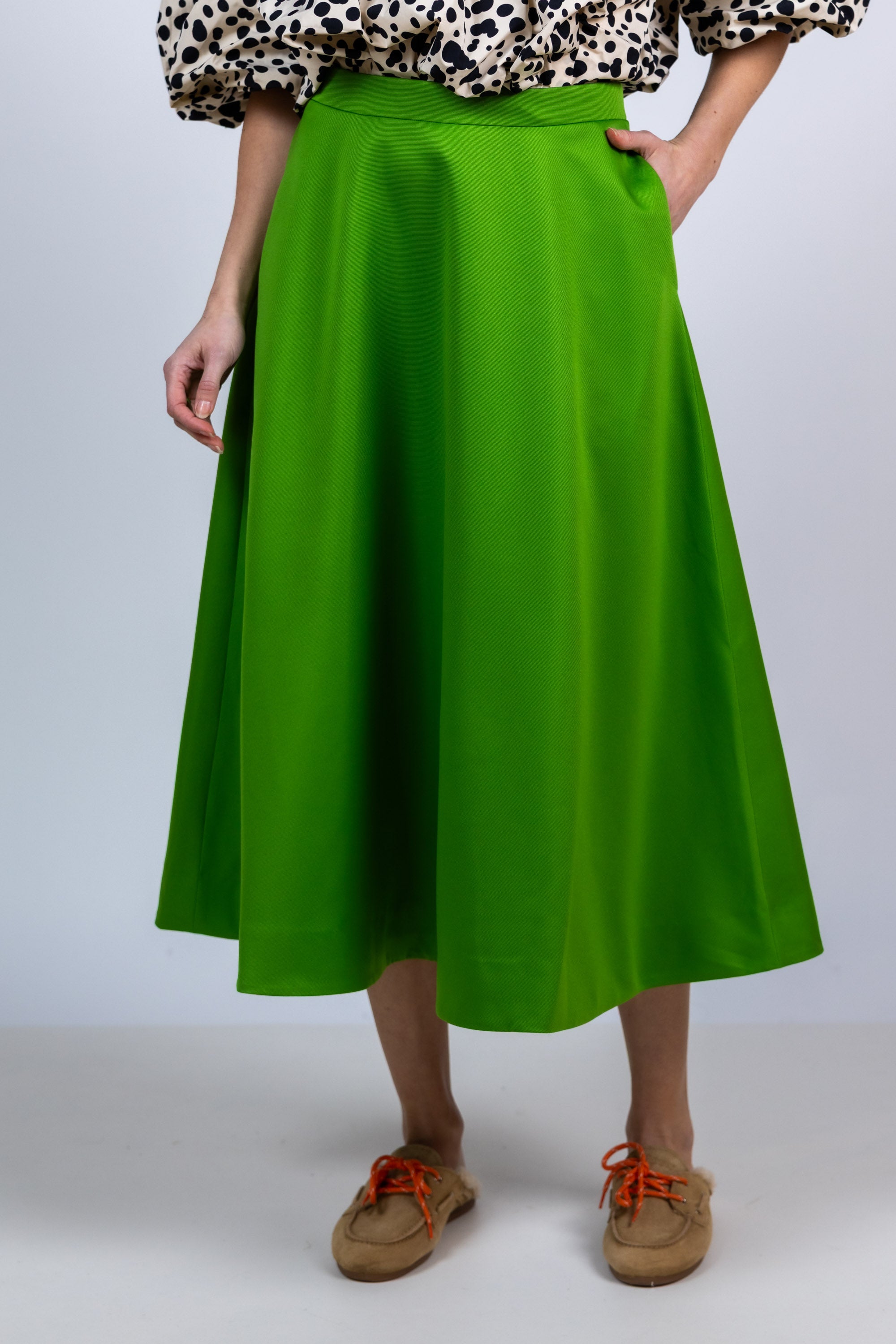 Rok met A-lijn - Appelgroen